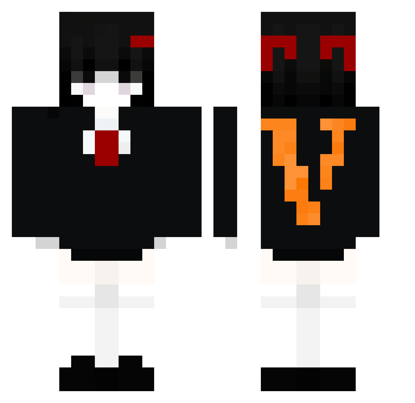 Leanoz Minecraft skin, front and back view