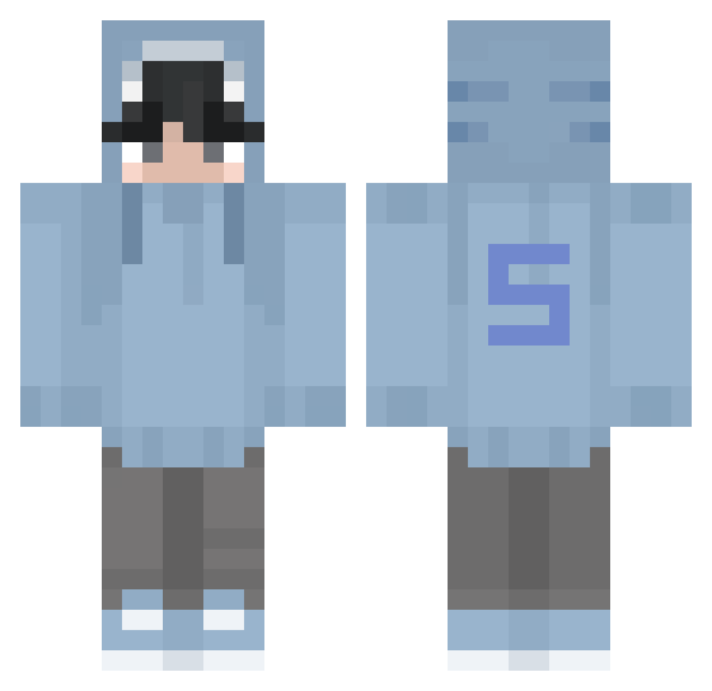 sogu_1 Minecraft skin, front and back view
