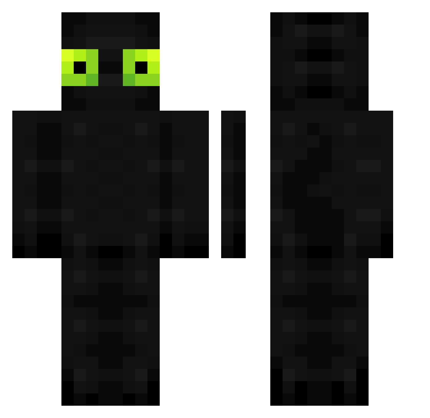 JFraud Minecraft skin, front and back view