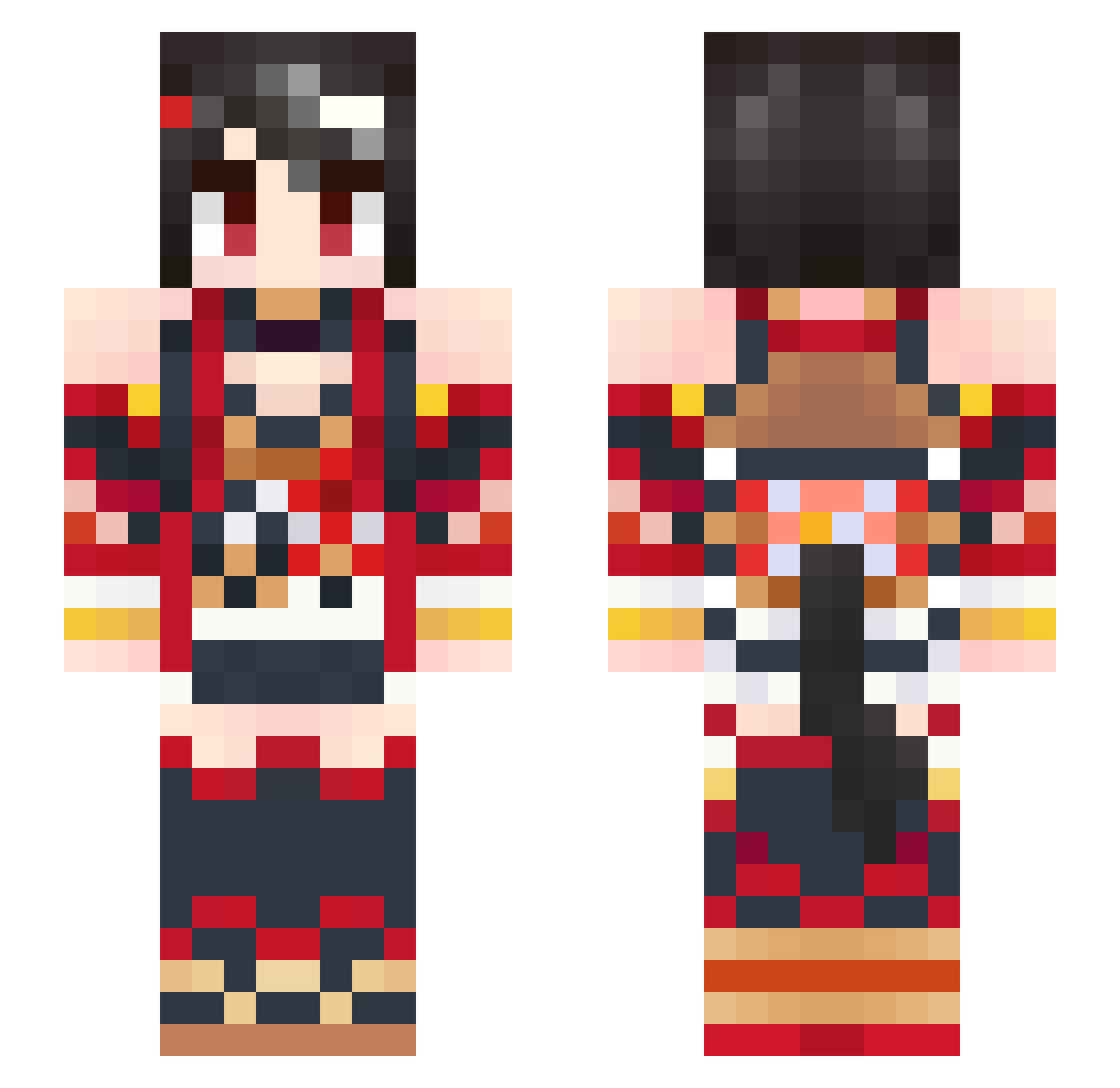 KitasanBlack67 Minecraft skin, front and back view
