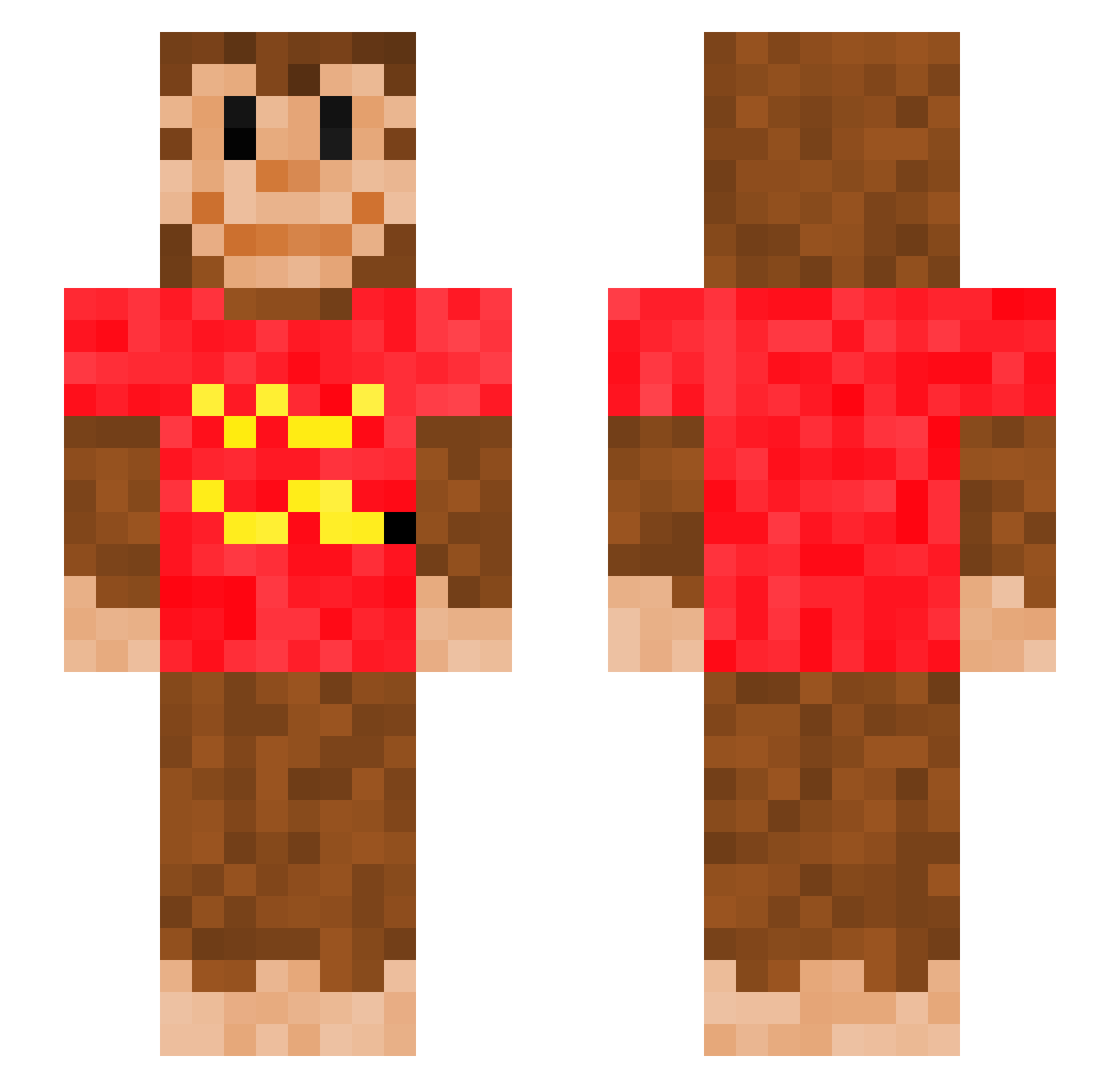 Tysake Minecraft skin, front and back view