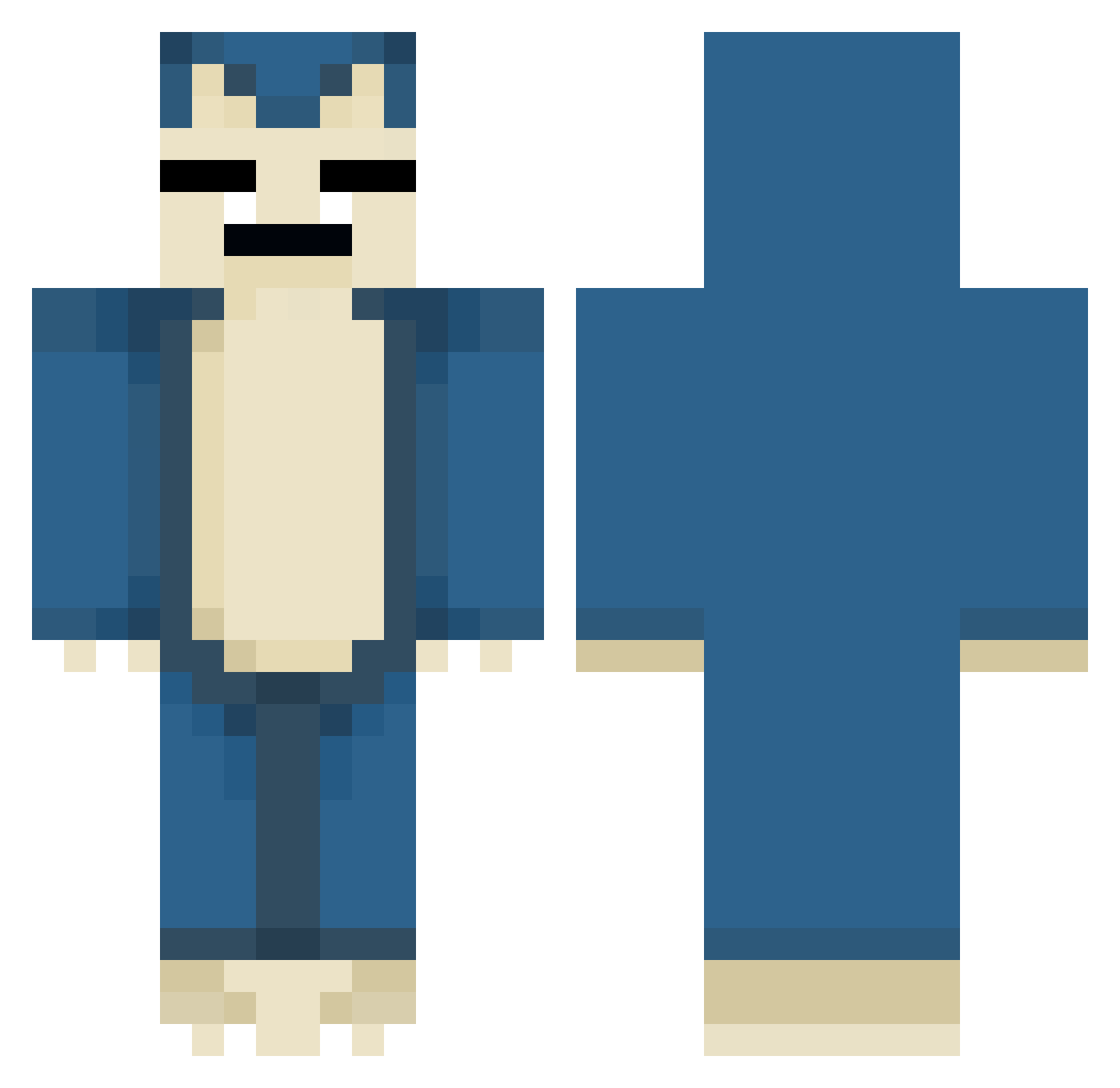 TommyInABox Minecraft skin, front and back view