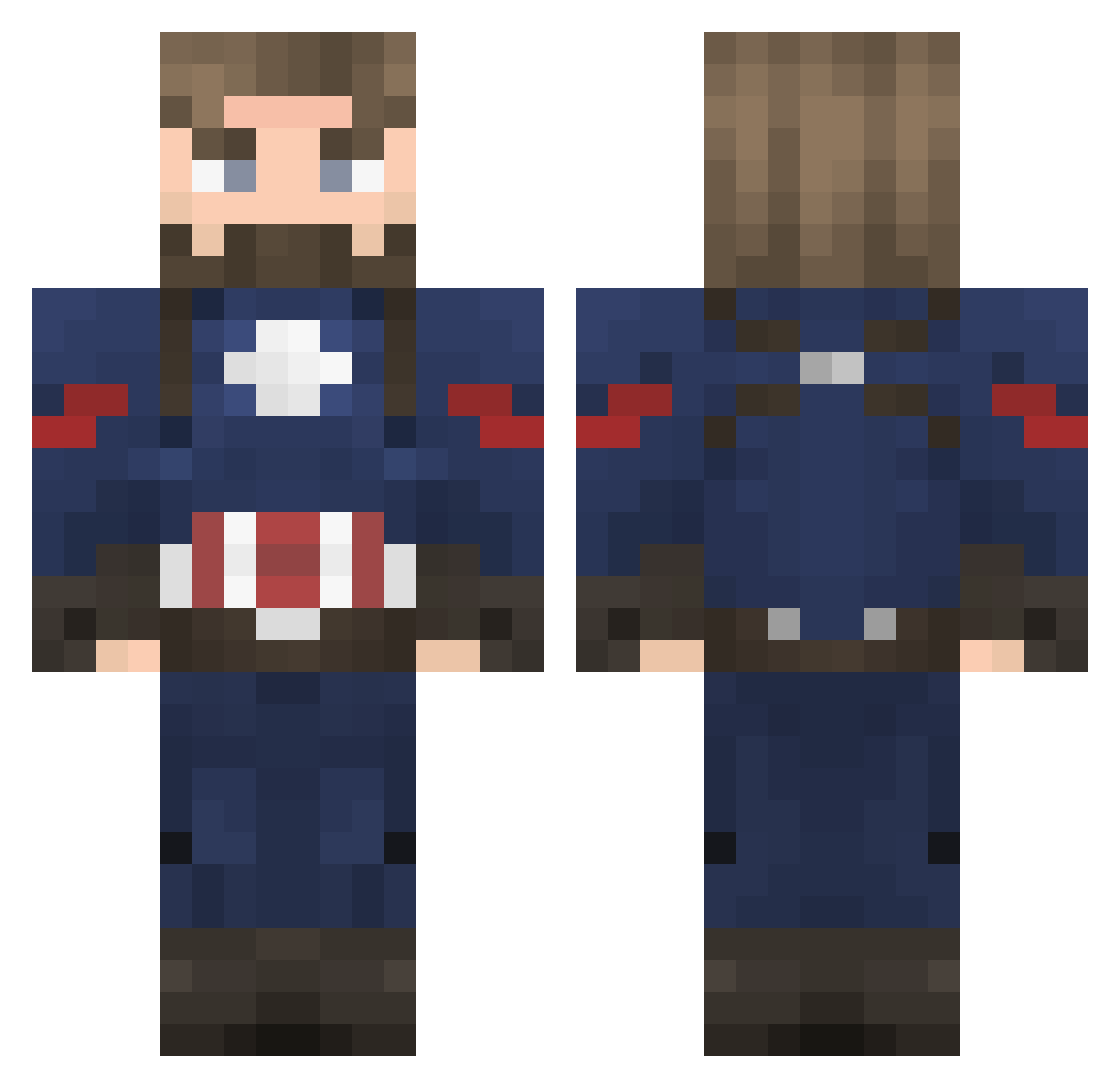 Whistlon Minecraft skin, front and back view