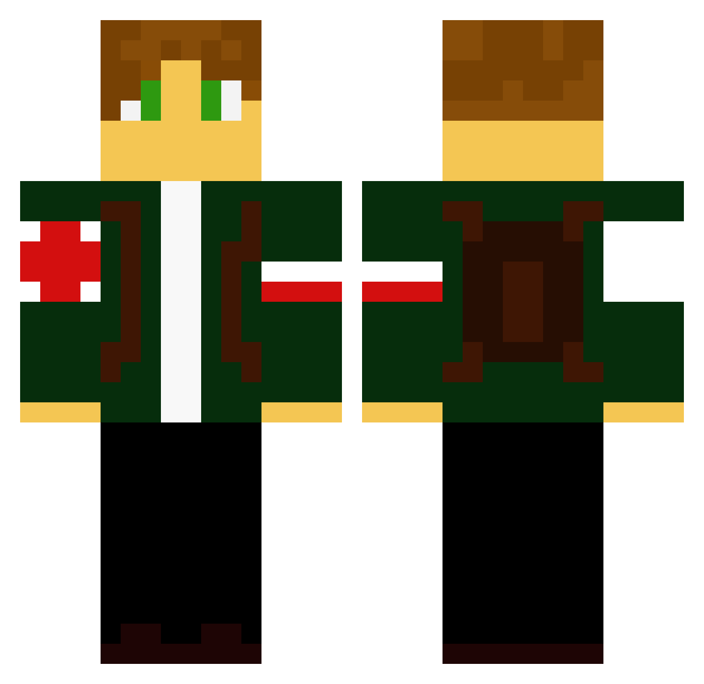 Maciek180 Minecraft skin, front and back view