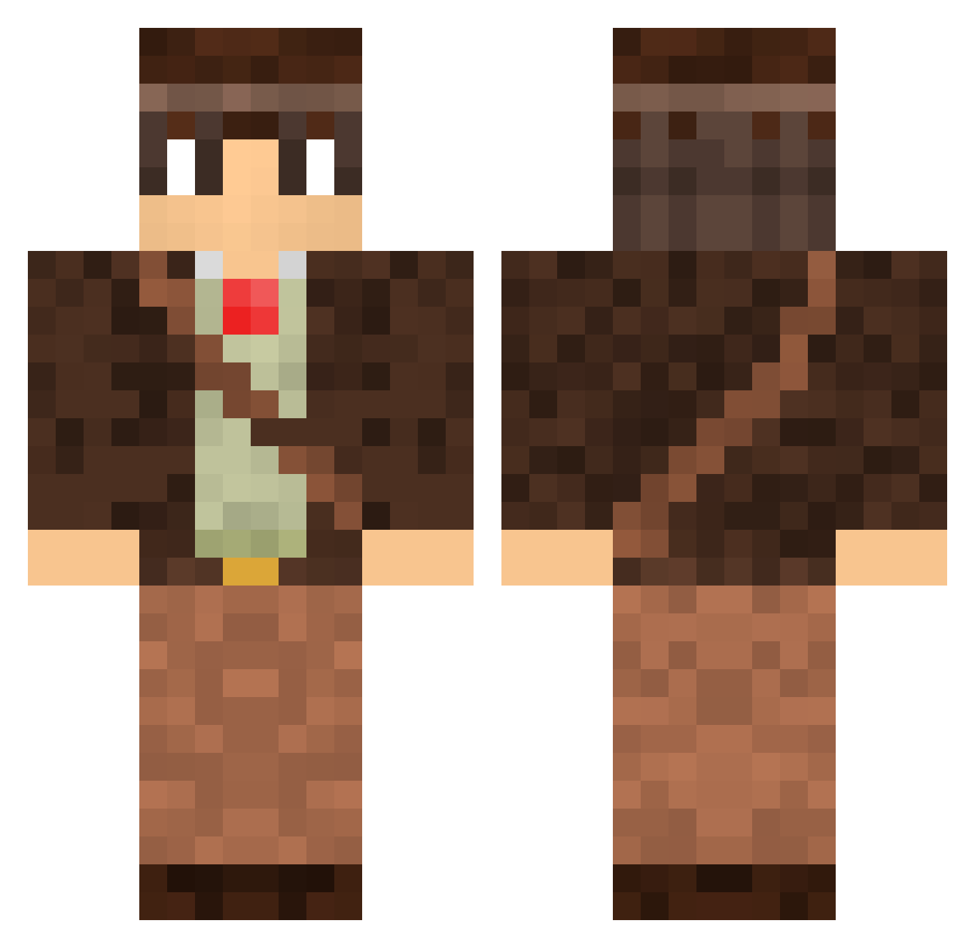 AlmaNegra17 Minecraft skin, front and back view