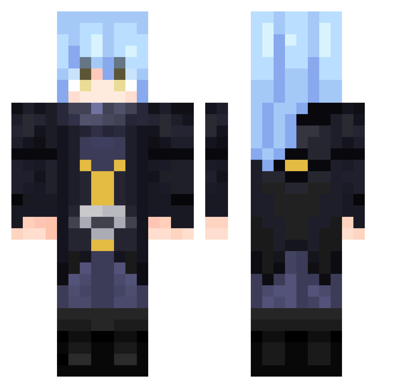 GlacingTempest Minecraft skin, front and back view