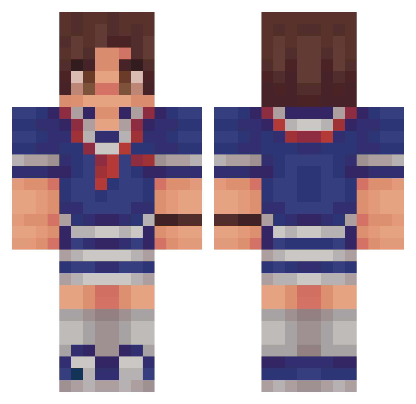 Diguee Minecraft skin, front and back view