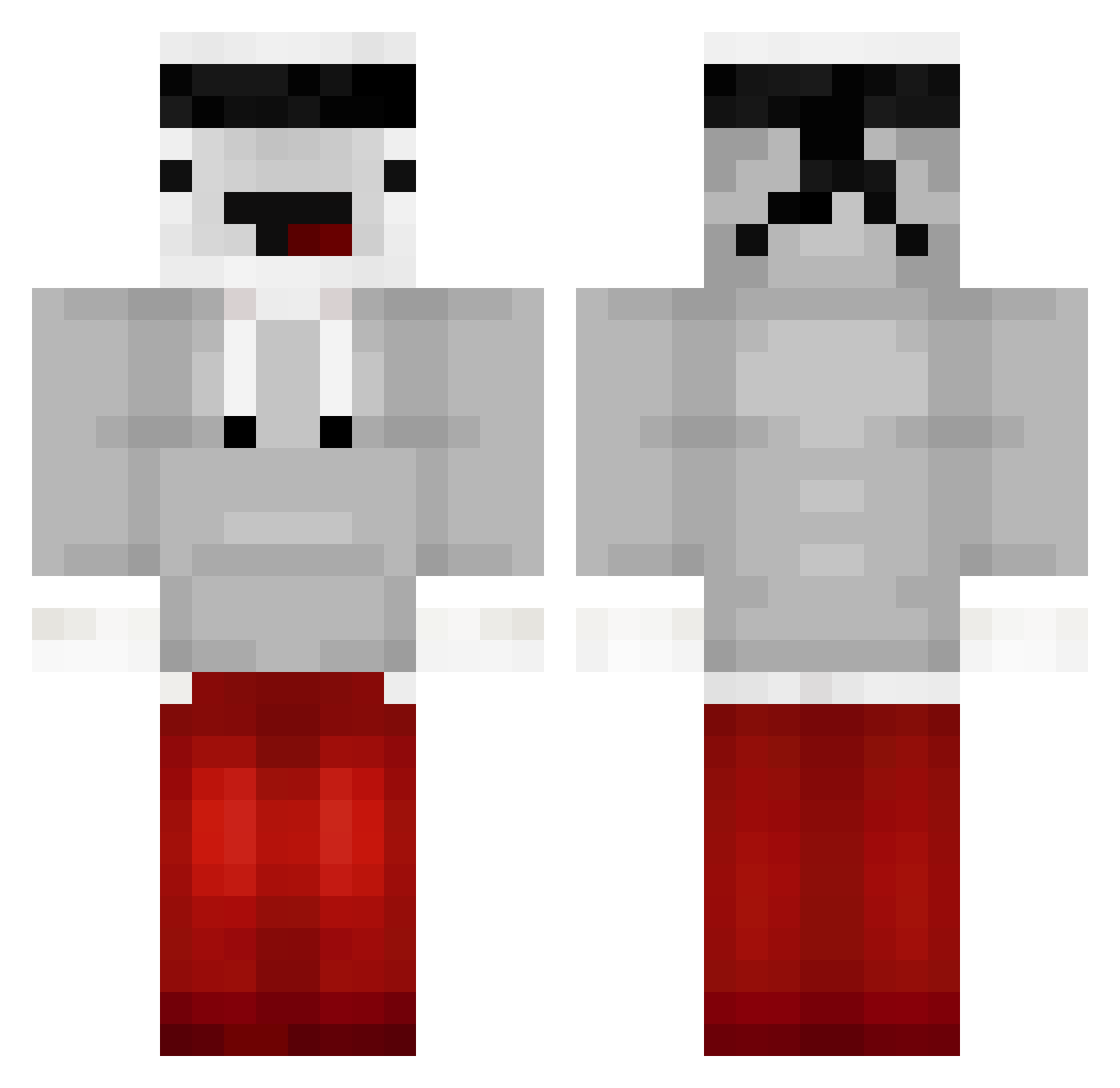 Redria Minecraft skin, front and back view