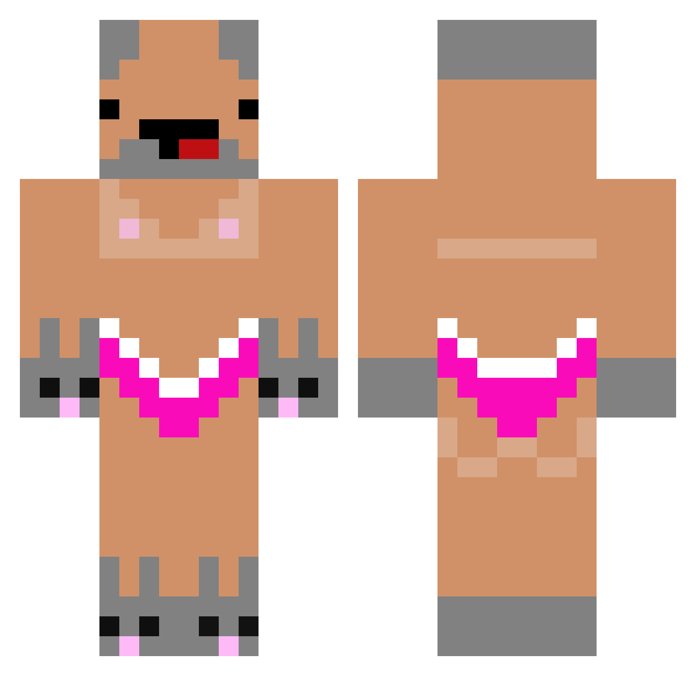 IlovetostrangIe Minecraft skin, front and back view