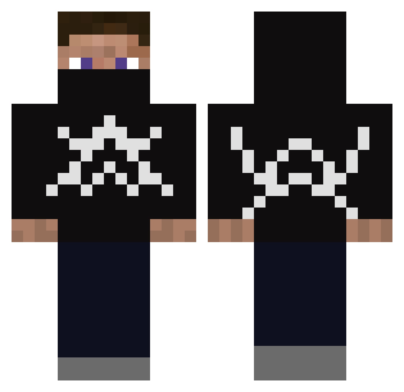 Erry666 Minecraft skin, front and back view