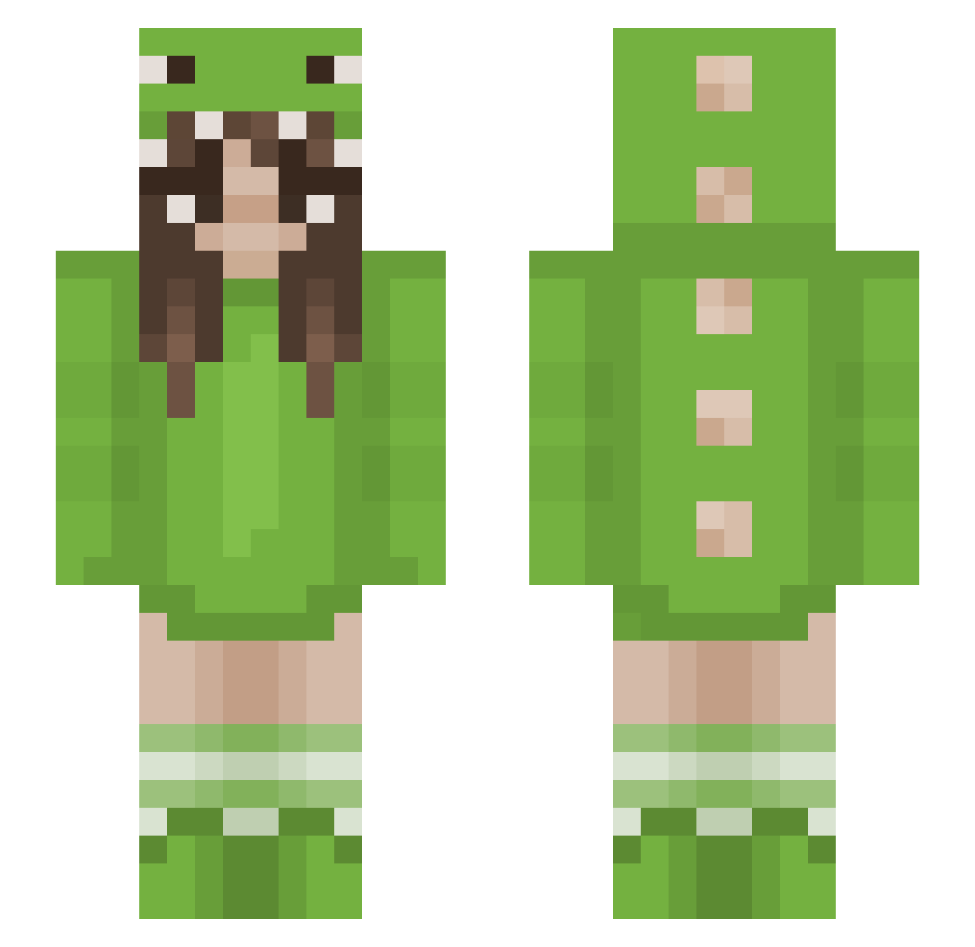 wpza Minecraft skin, front and back view