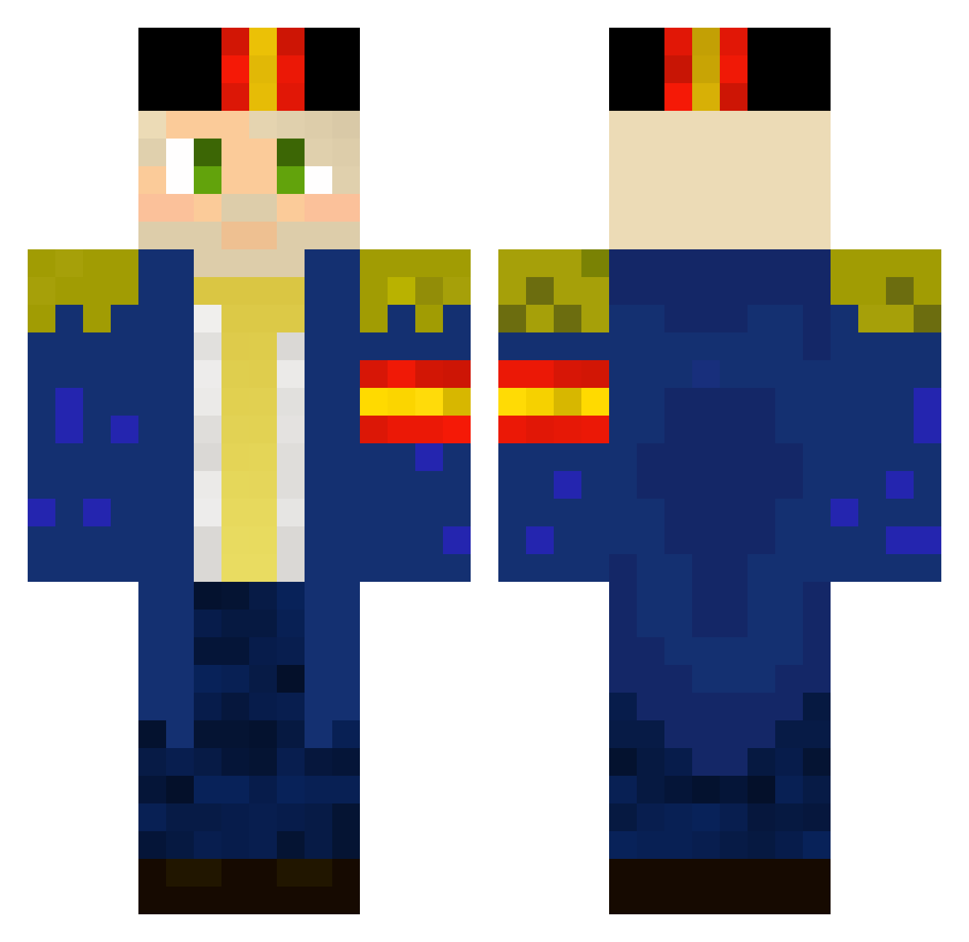 Ignacio_Mine Minecraft skin, front and back view
