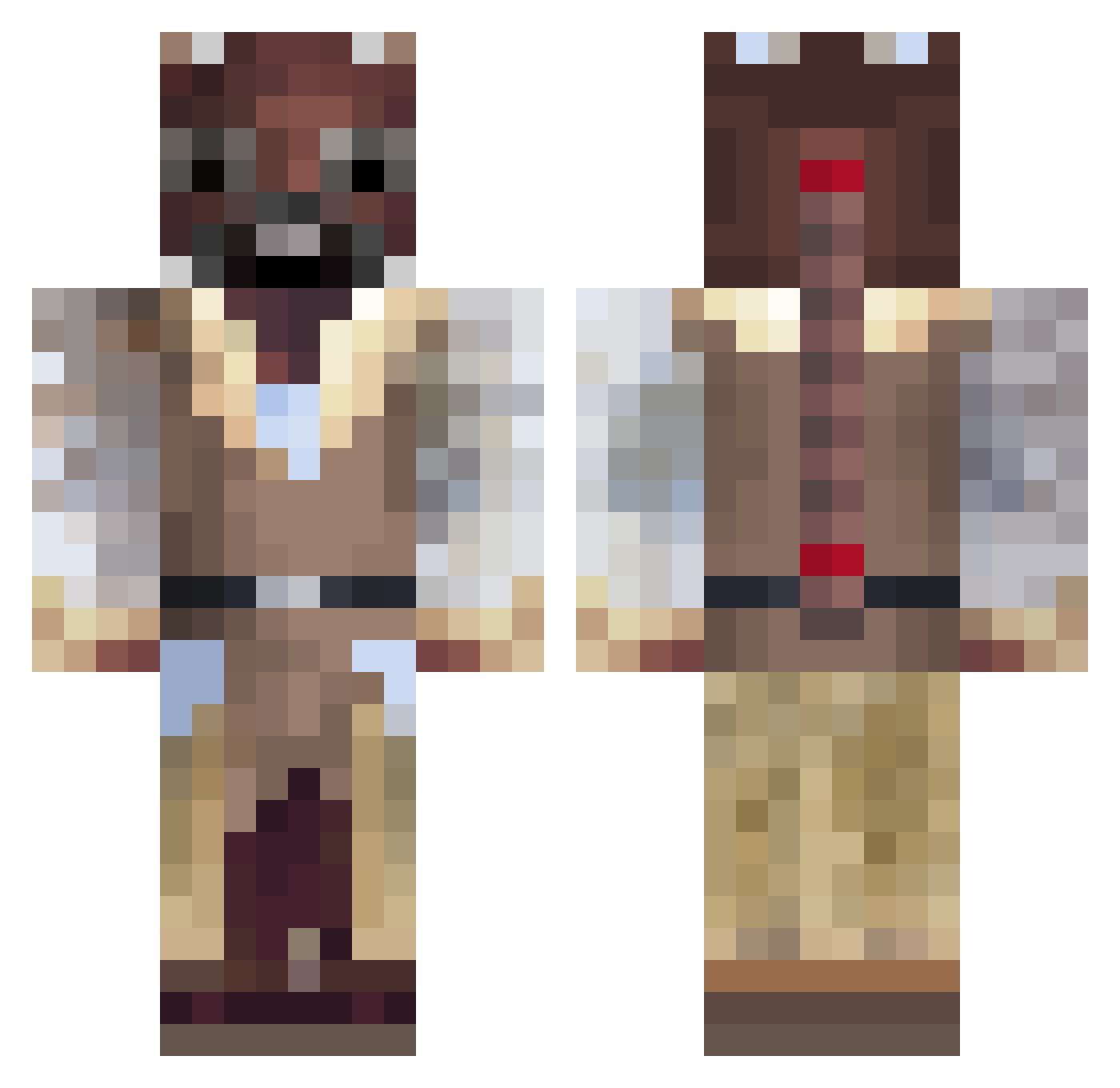 Jandaha Minecraft skin, front and back view