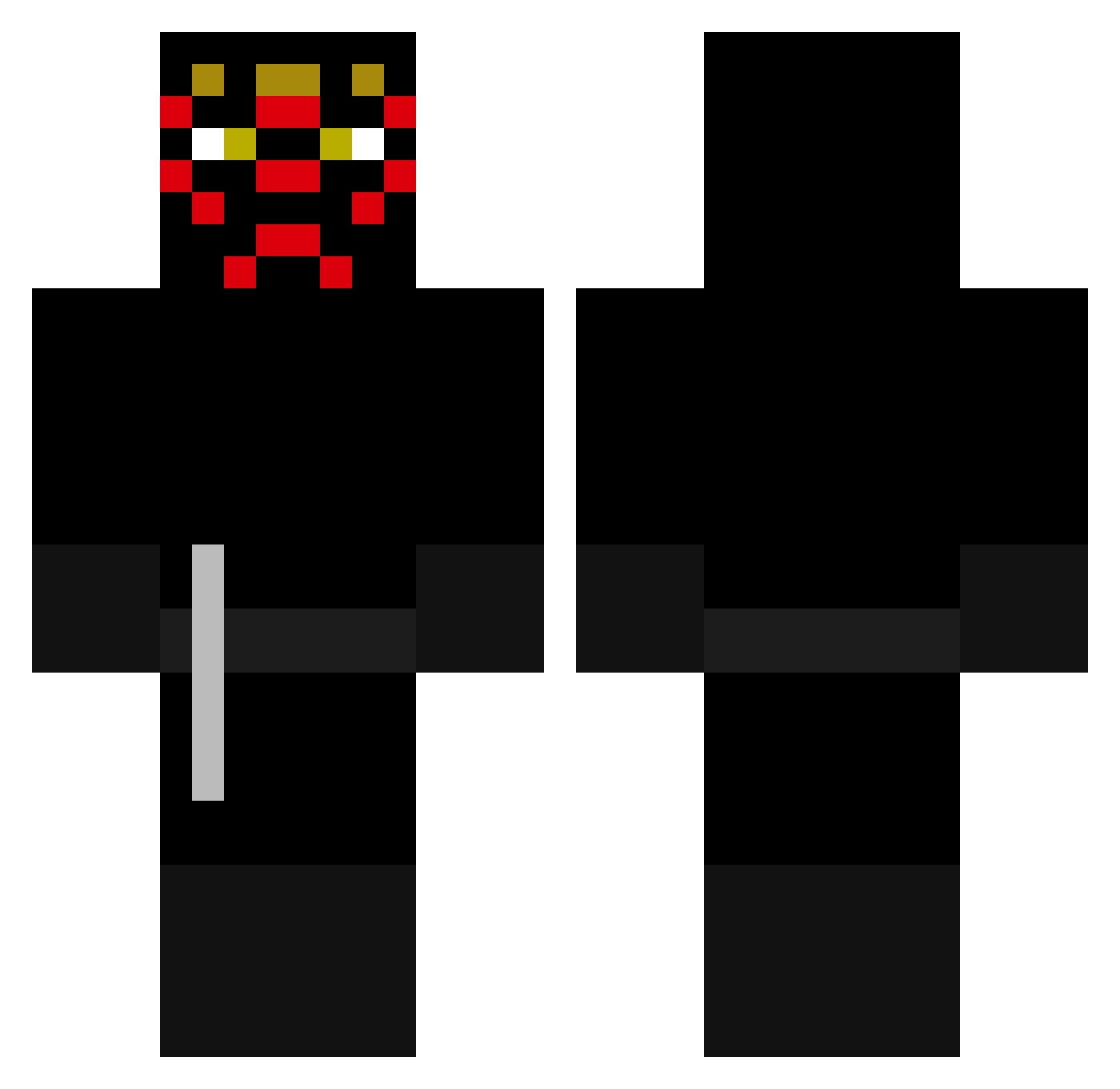 KCBeams Minecraft skin, front and back view