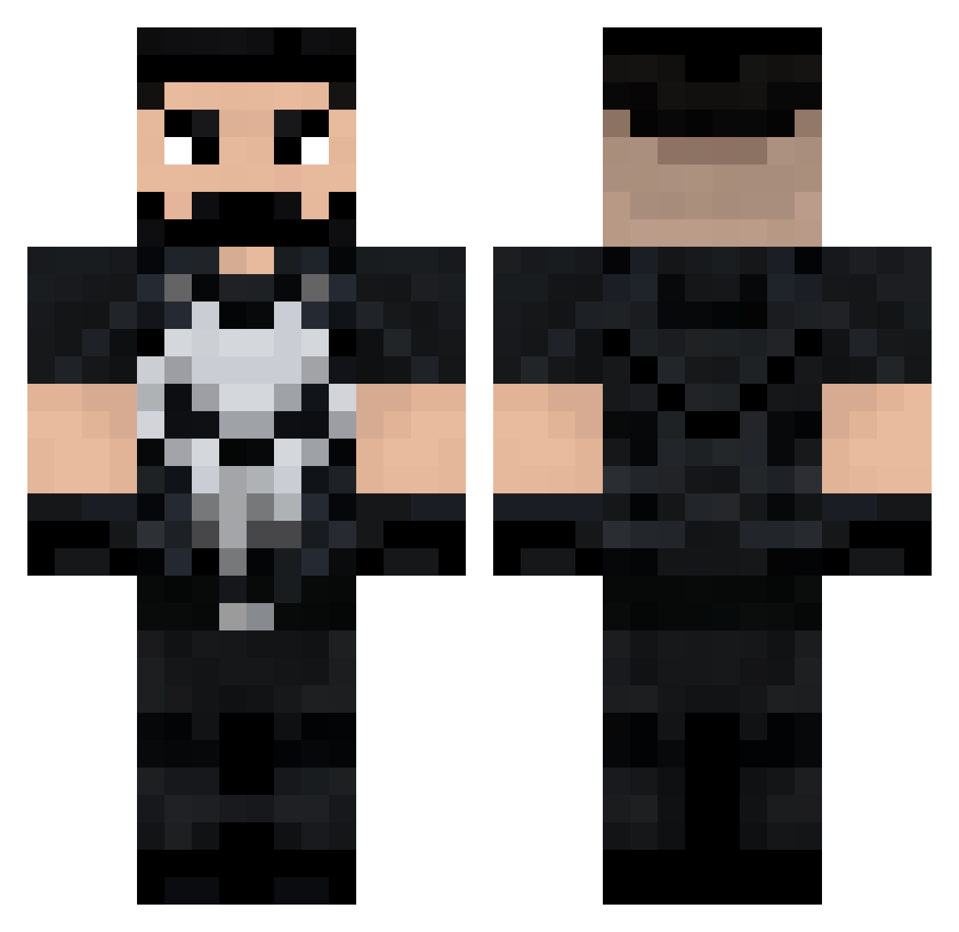 Cris6iragNOT Minecraft skin, front and back view