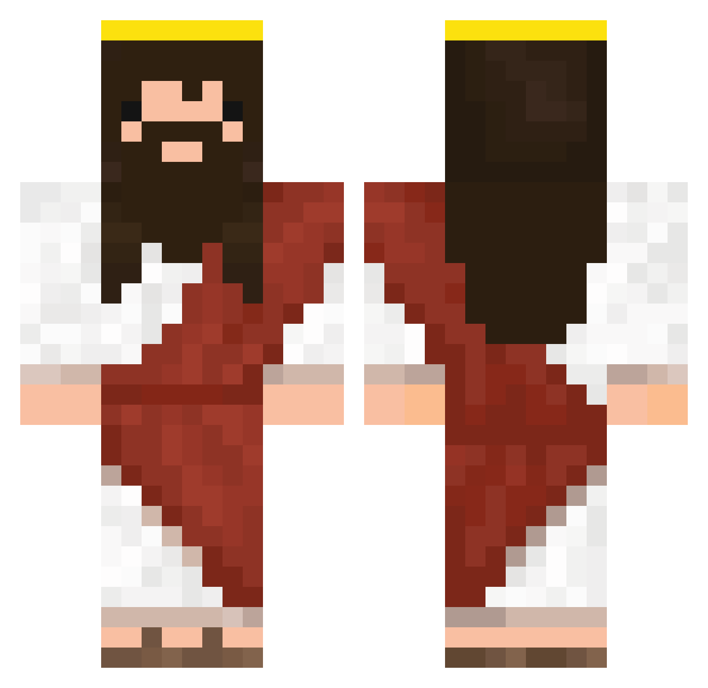 Sueta2341 Minecraft skin, front and back view