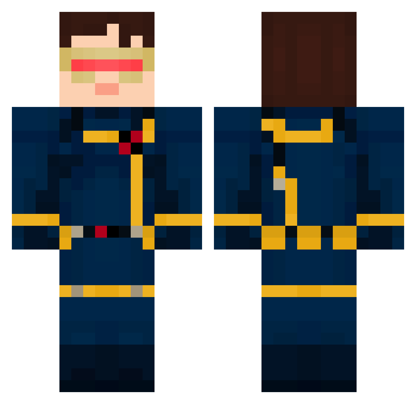 MateoCab Minecraft skin, front and back view