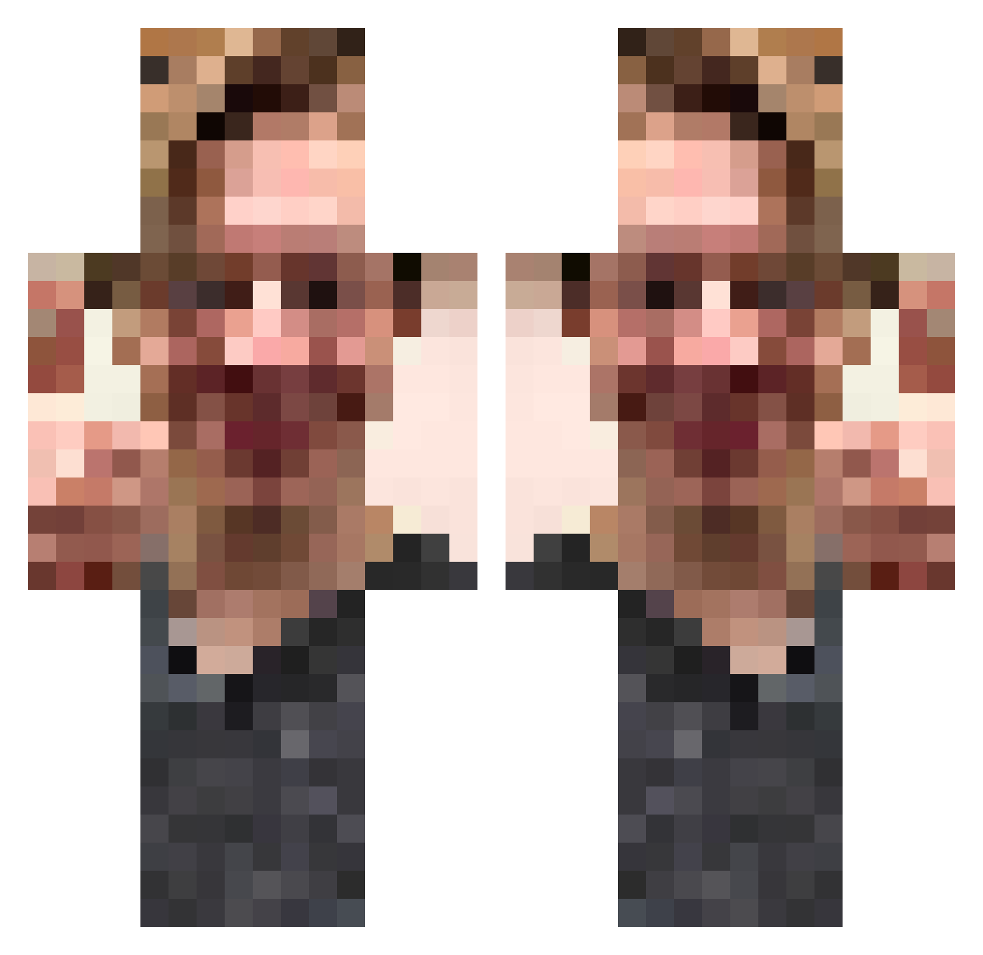 niebieski_blue Minecraft skin, front and back view