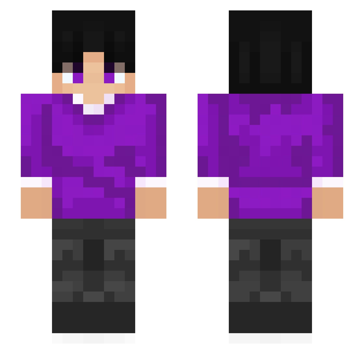 QiMlor Minecraft skin, front and back view