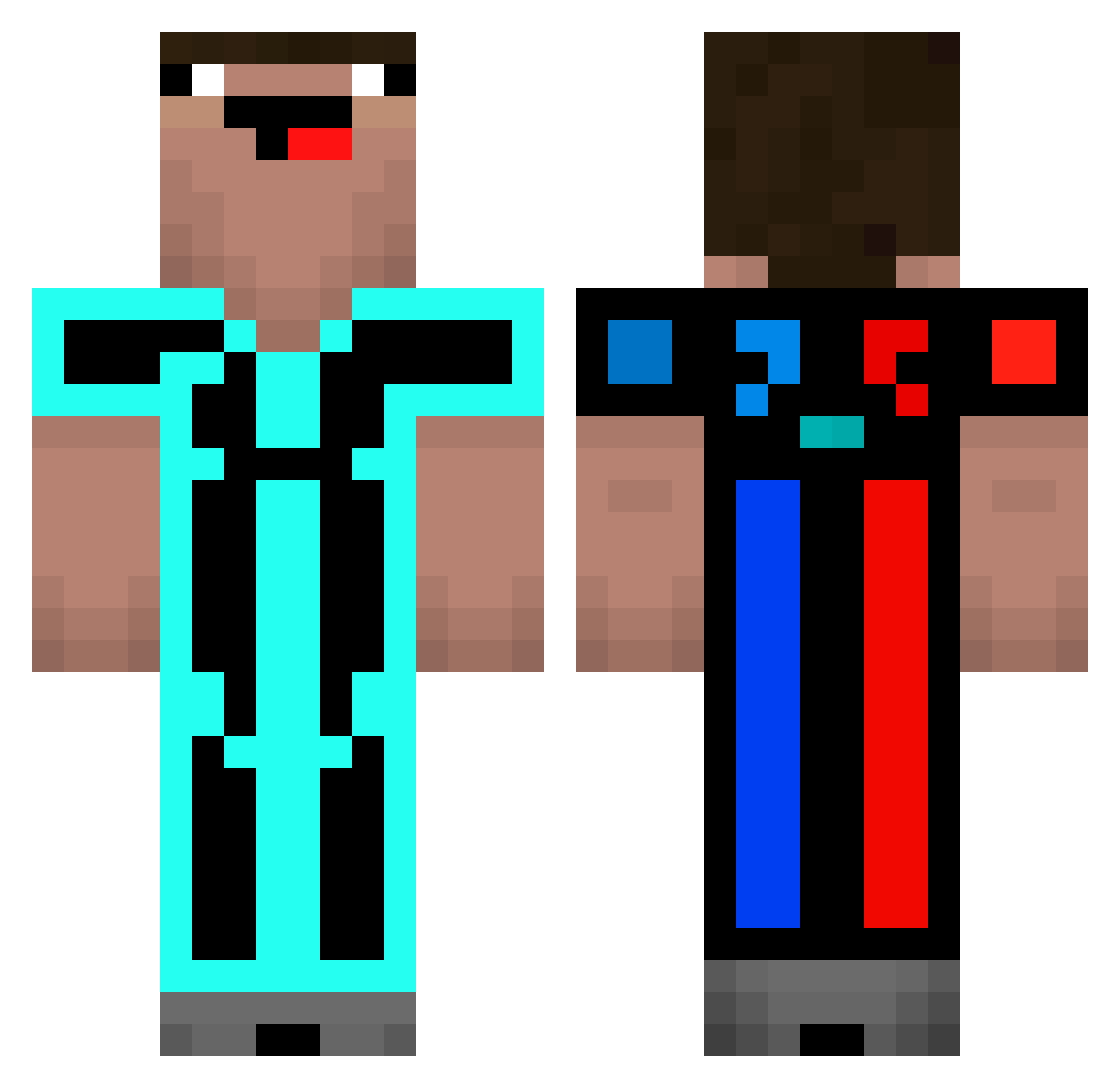 FullKB Minecraft skin, front and back view