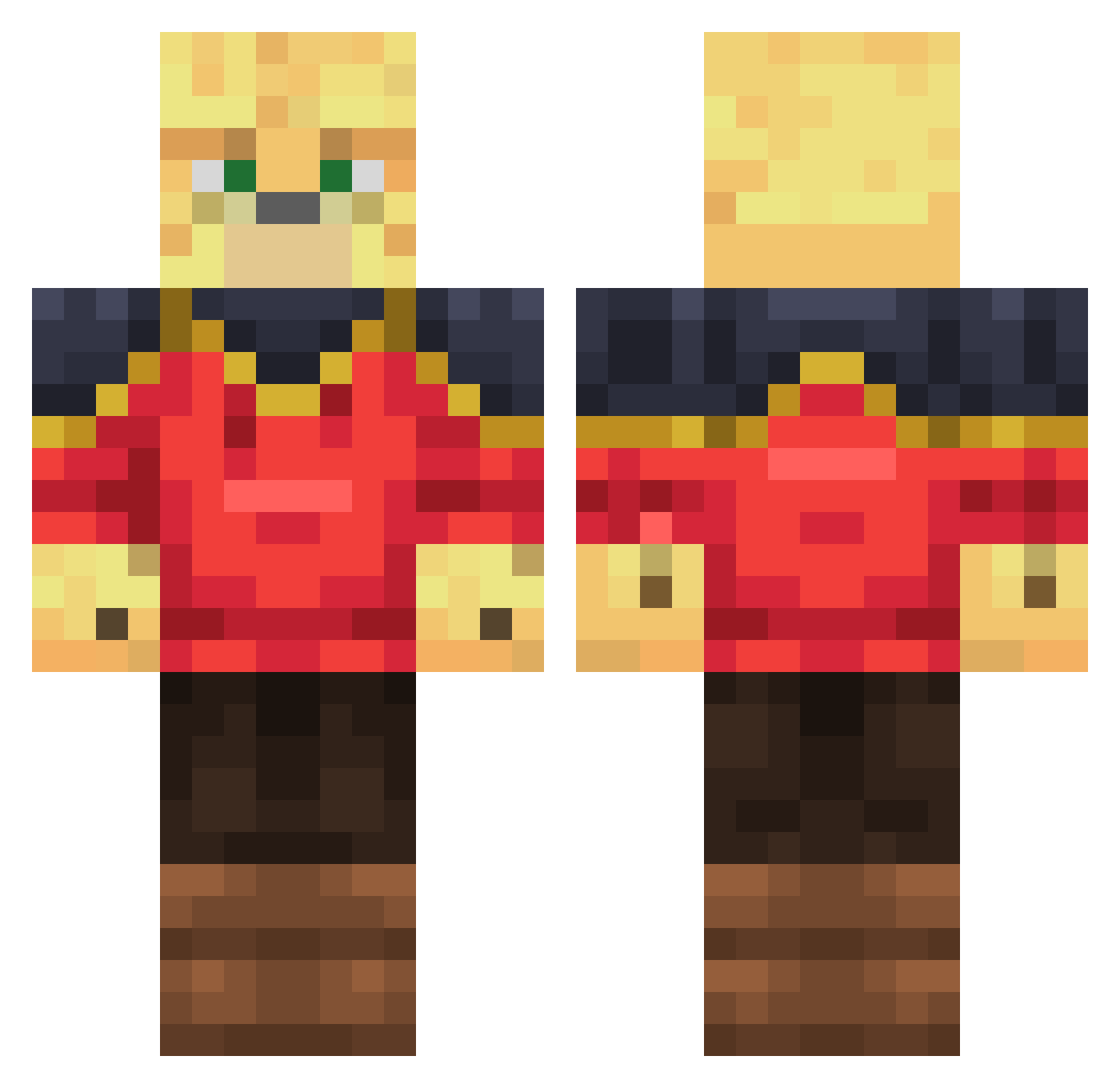 TheNamelless Minecraft skin, front and back view