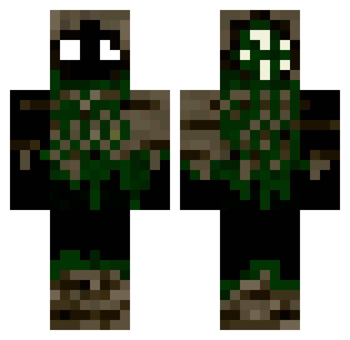 SpielerXX Minecraft skin, front and back view