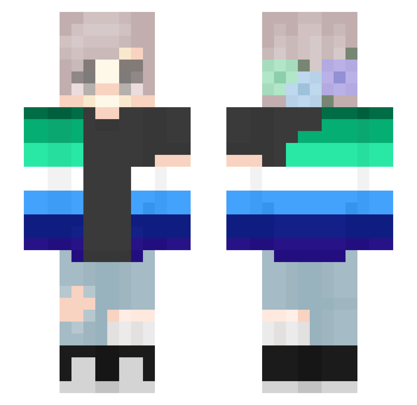 1linkylink Minecraft skin, front and back view