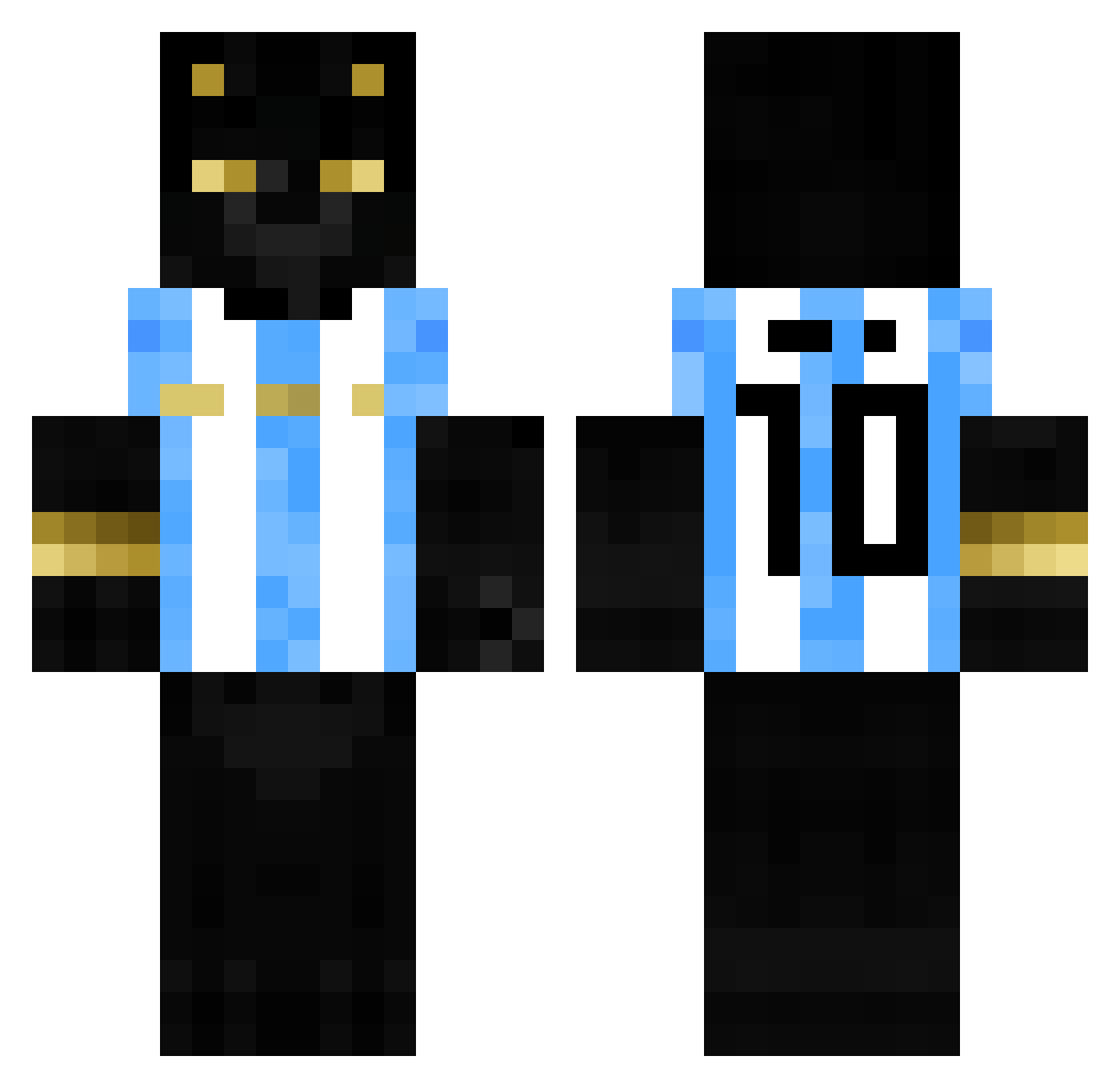 Nutrxed Minecraft skin, front and back view