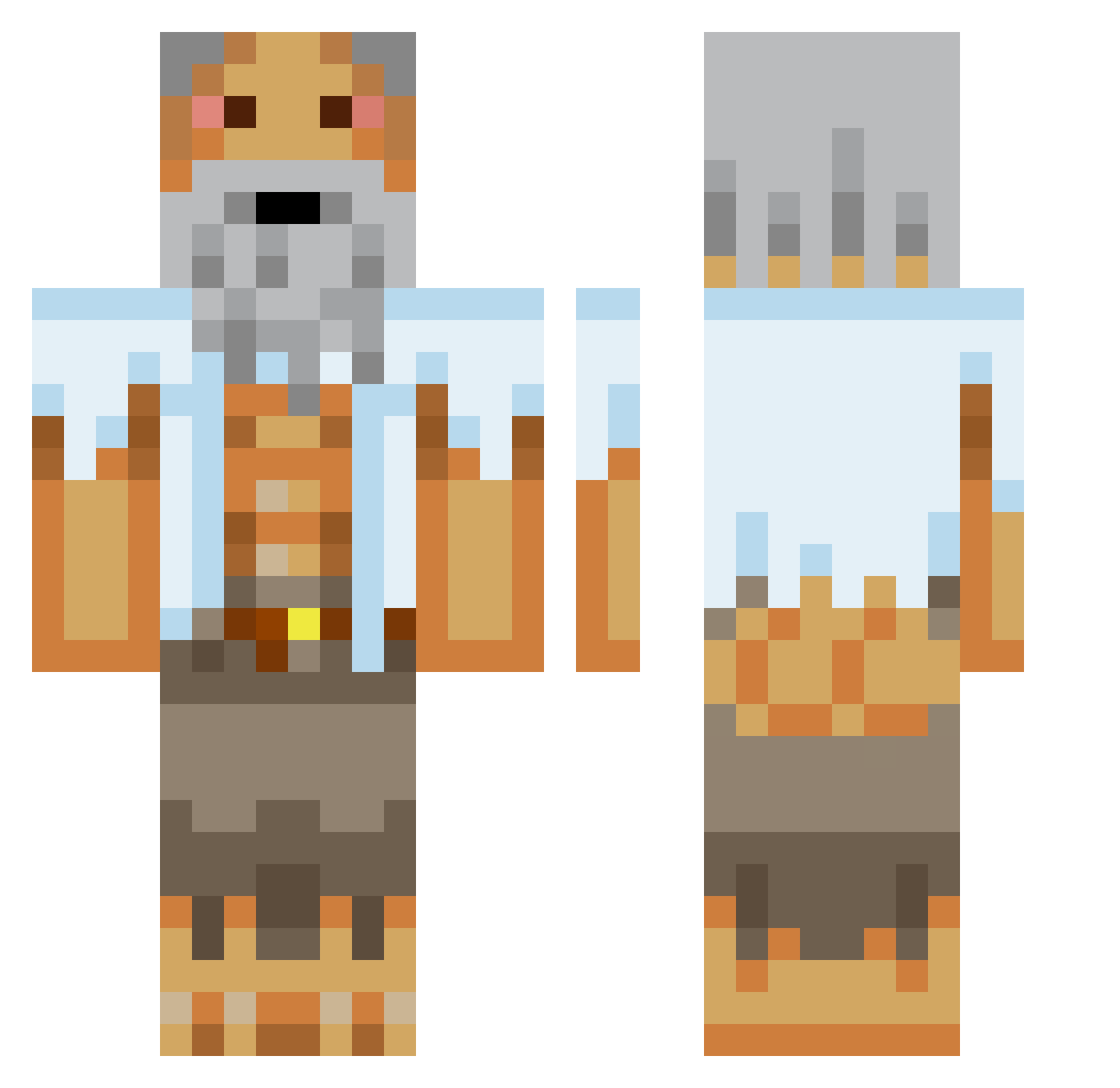 MaybeHobo Minecraft skin, front and back view