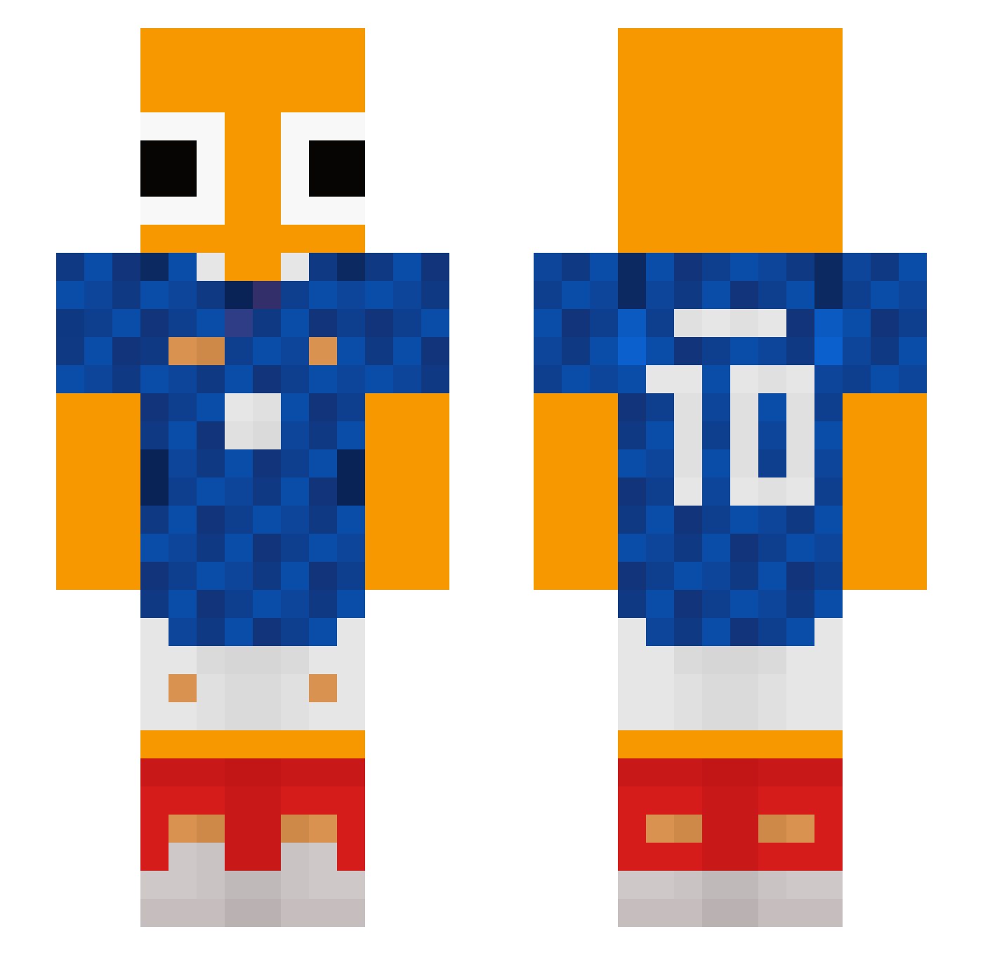 A_broke Minecraft skin, front and back view