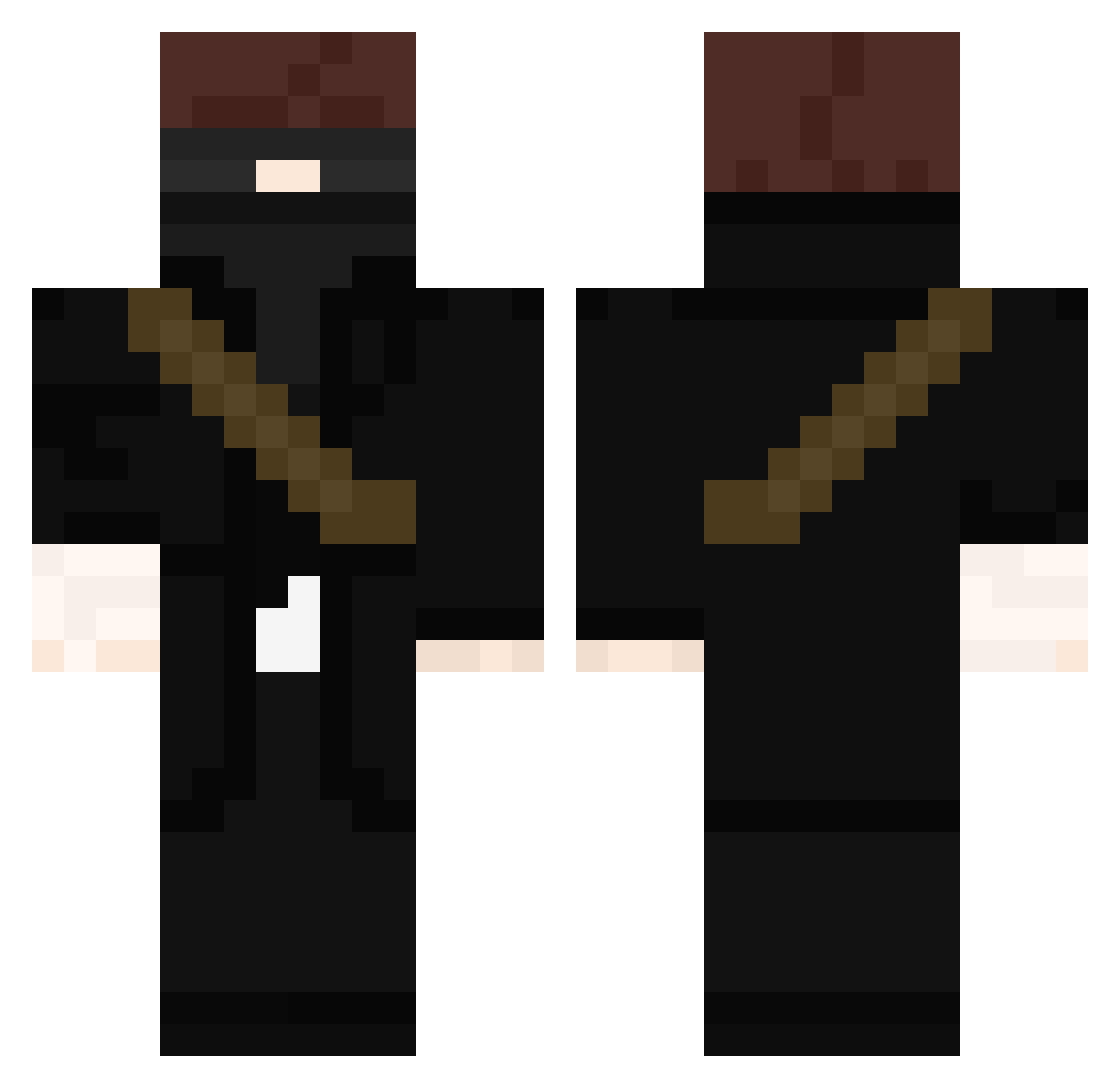FluxZior Minecraft skin, front and back view