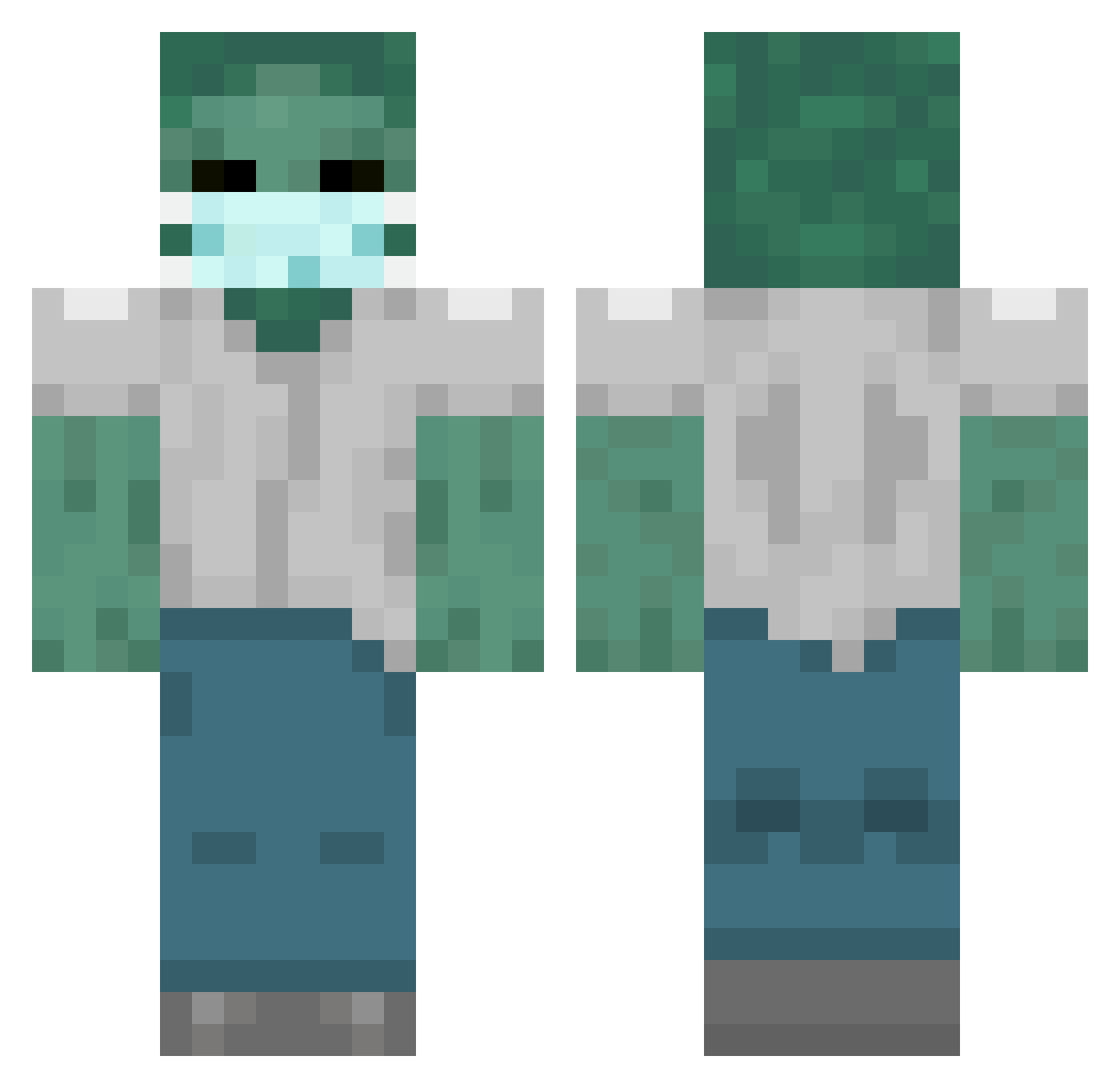 MadSkell Minecraft skin, front and back view