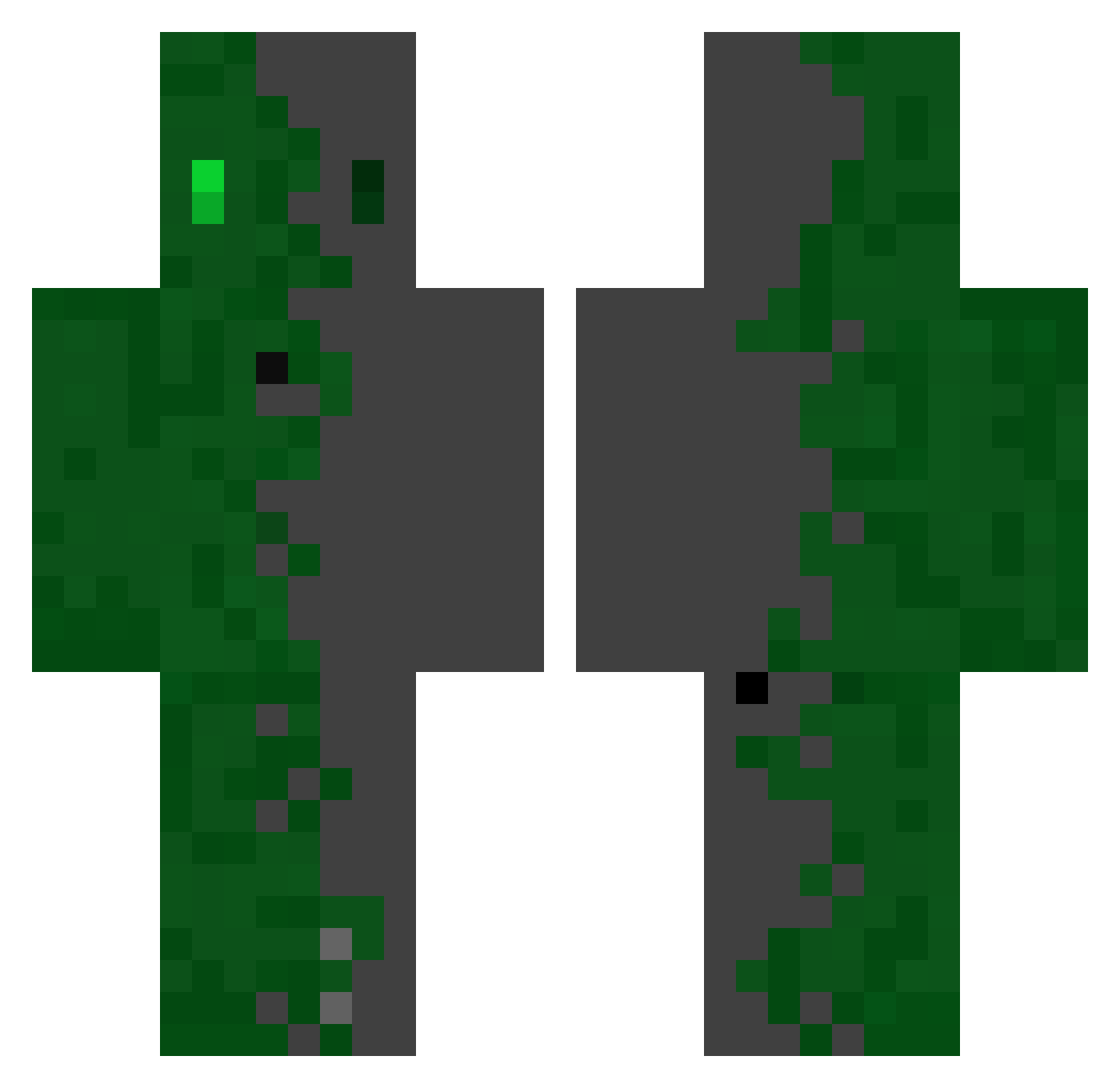 CreeperGHG Minecraft skin, front and back view