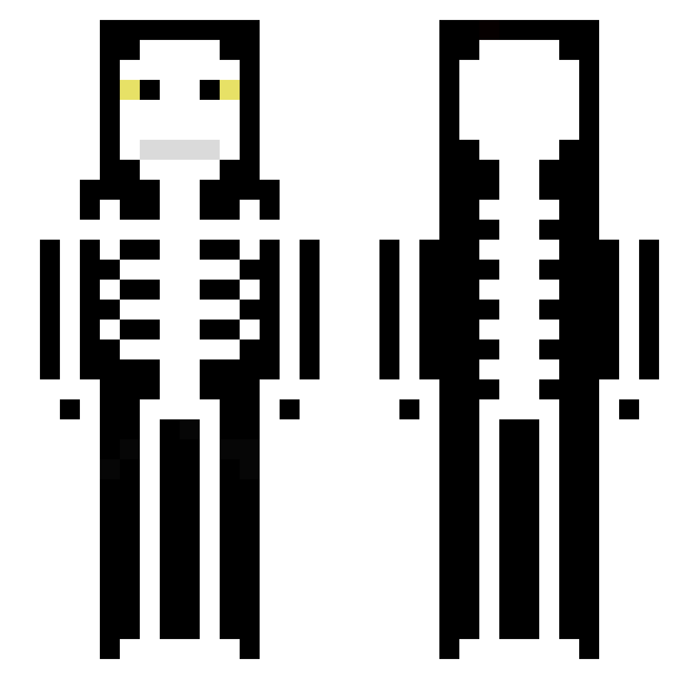 LuvJuleal Minecraft skin, front and back view
