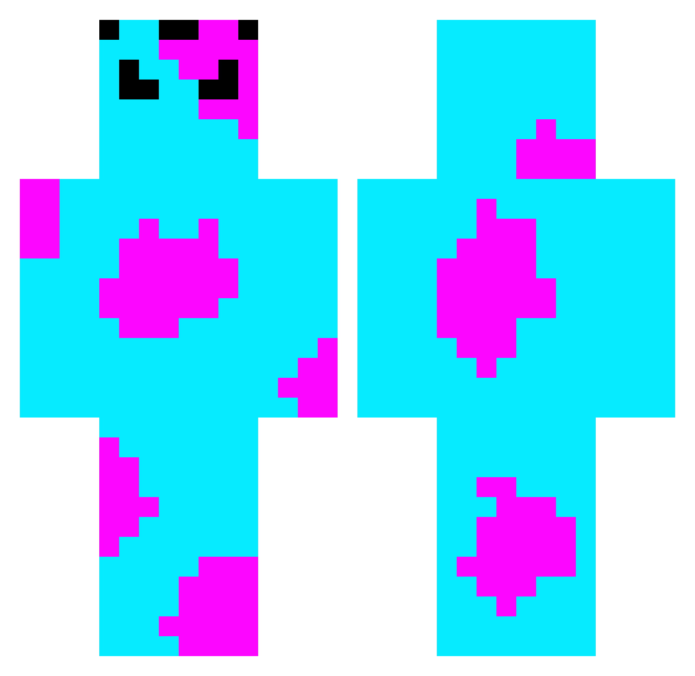 cpvpEvy Minecraft skin, front and back view