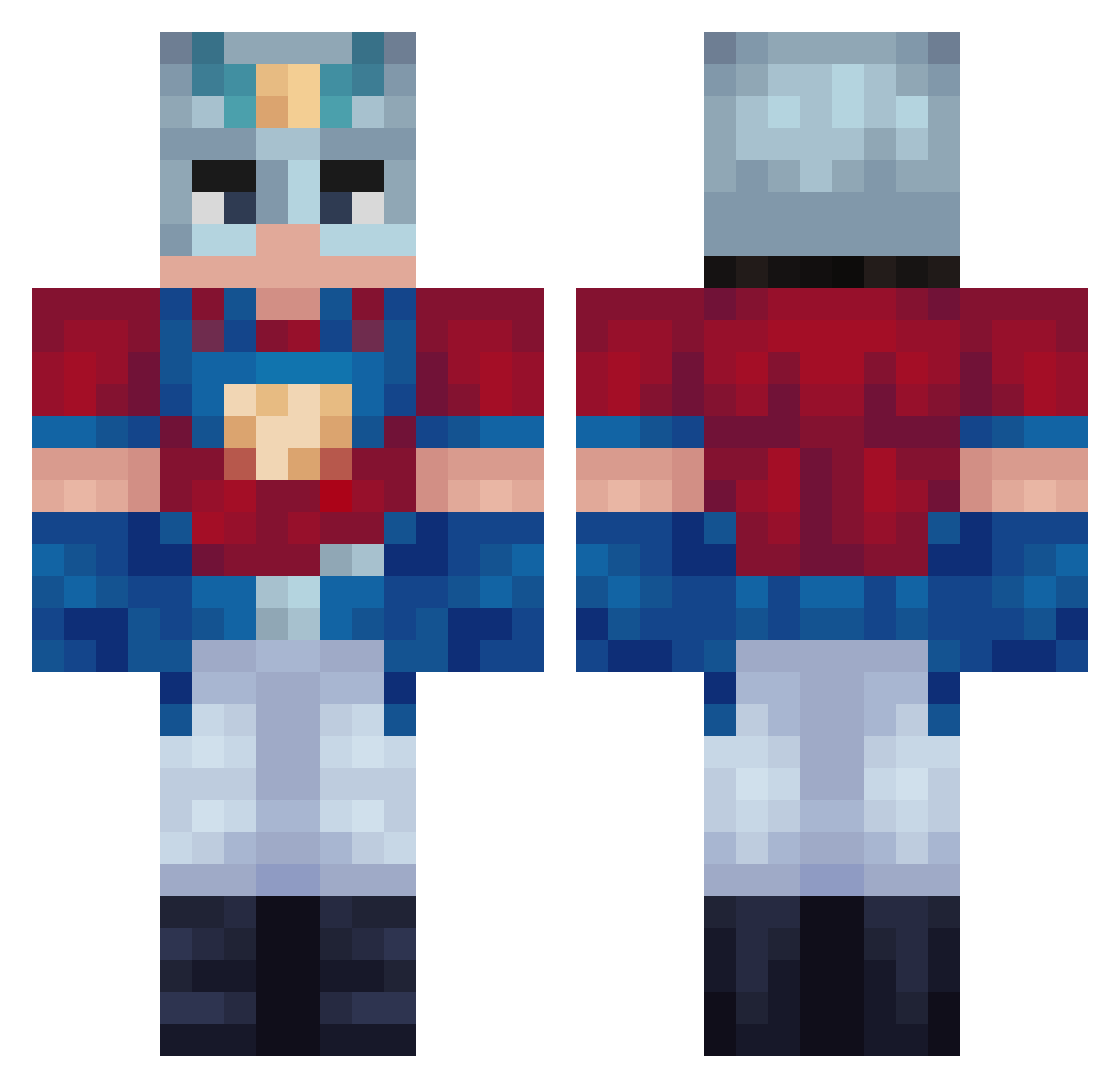 Thespookydot Minecraft skin, front and back view