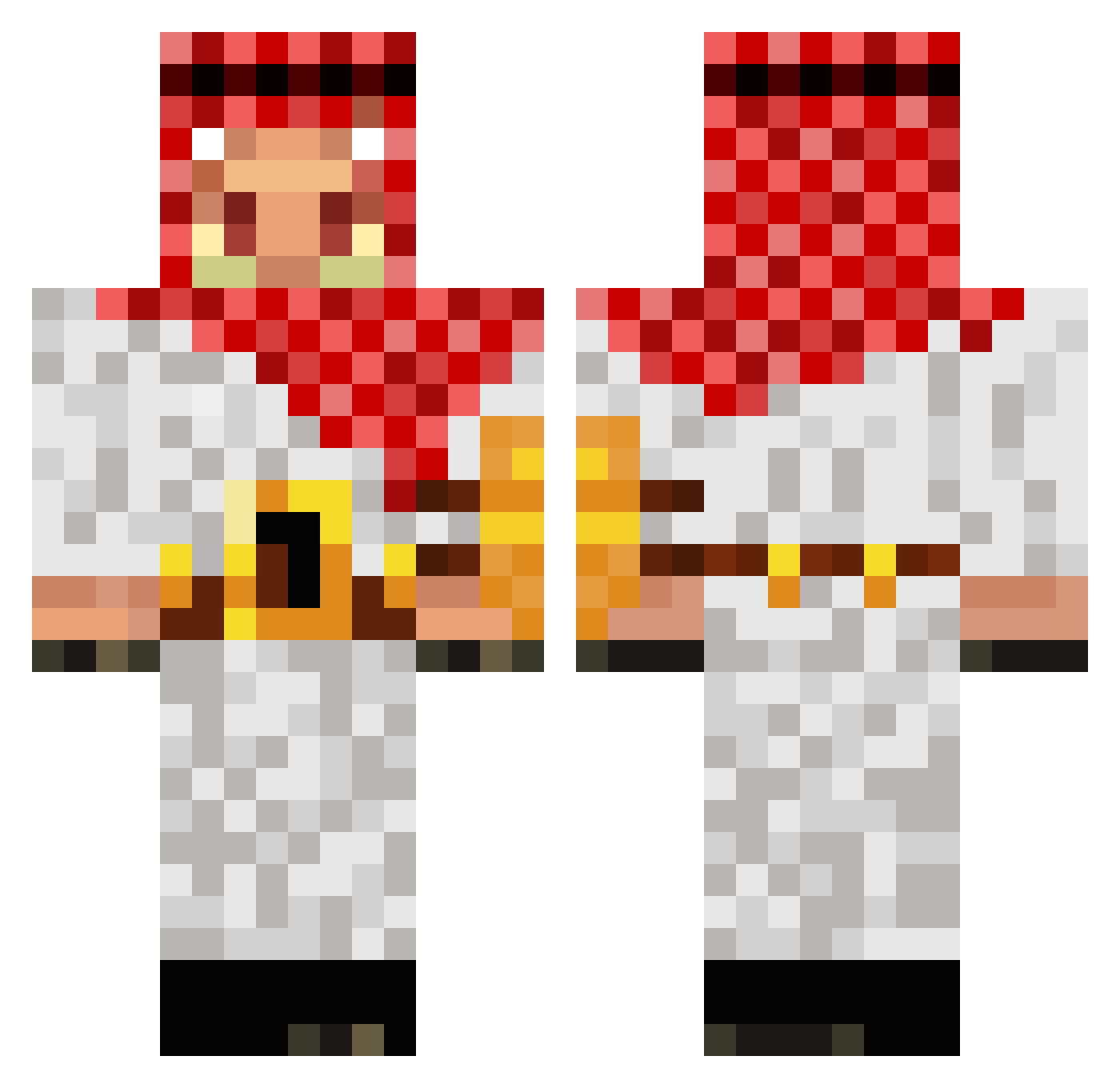 GAN1A Minecraft skin, front and back view