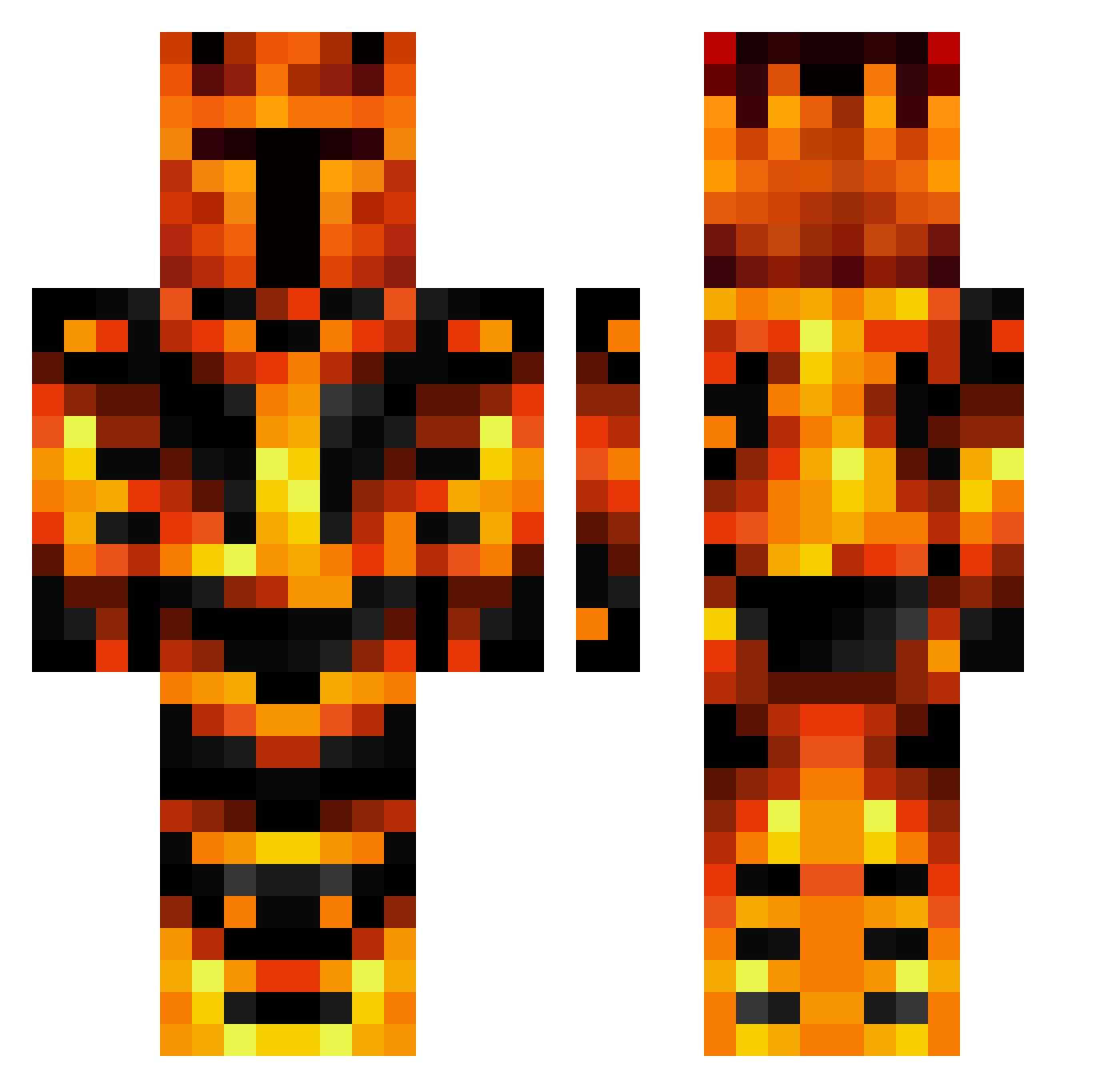 Woofing Minecraft skin, front and back view