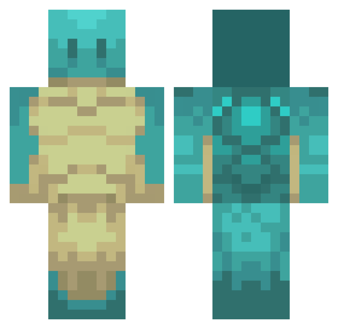 blueturtleYT Minecraft skin, front and back view