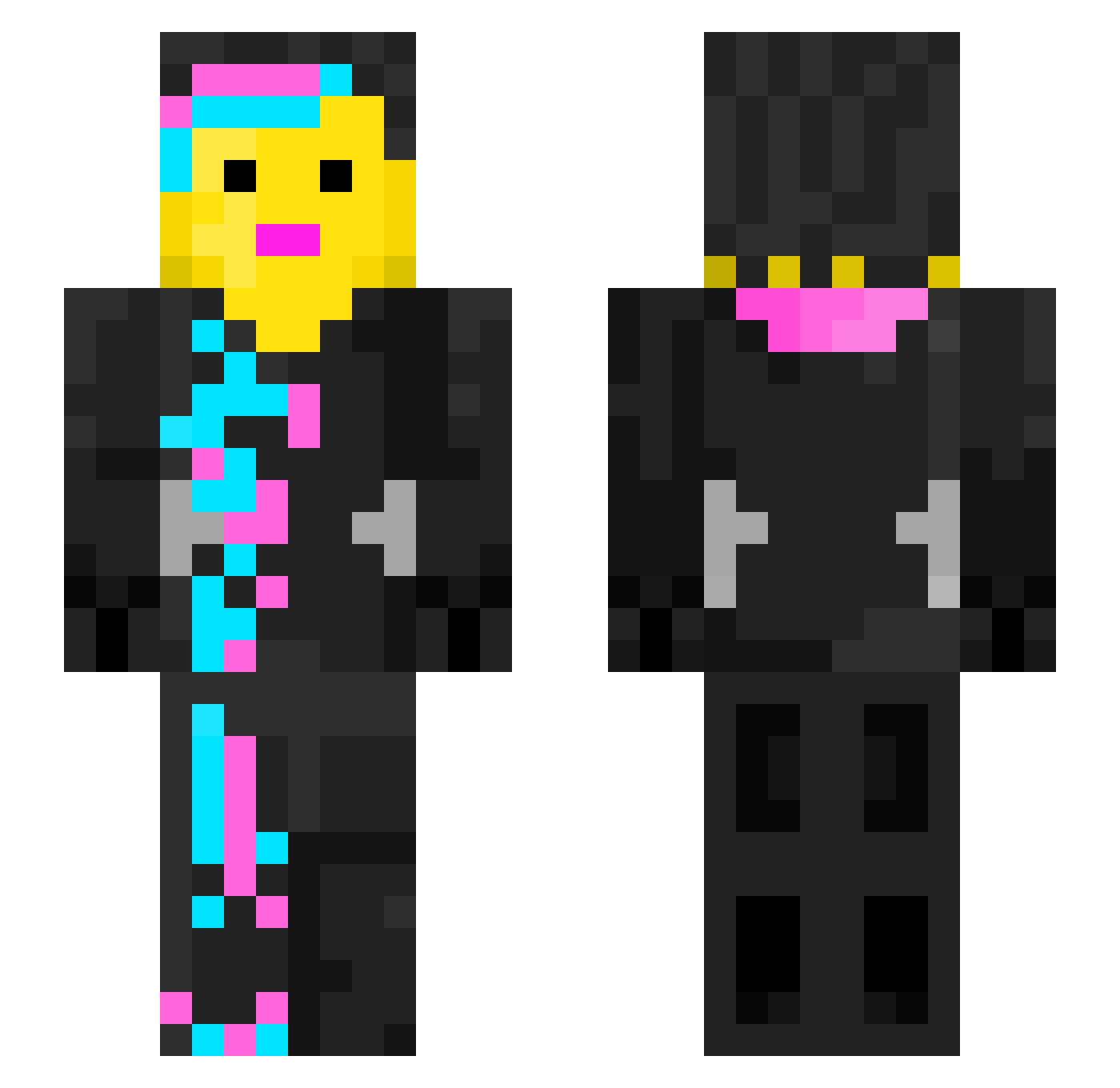 manoww Minecraft skin, front and back view