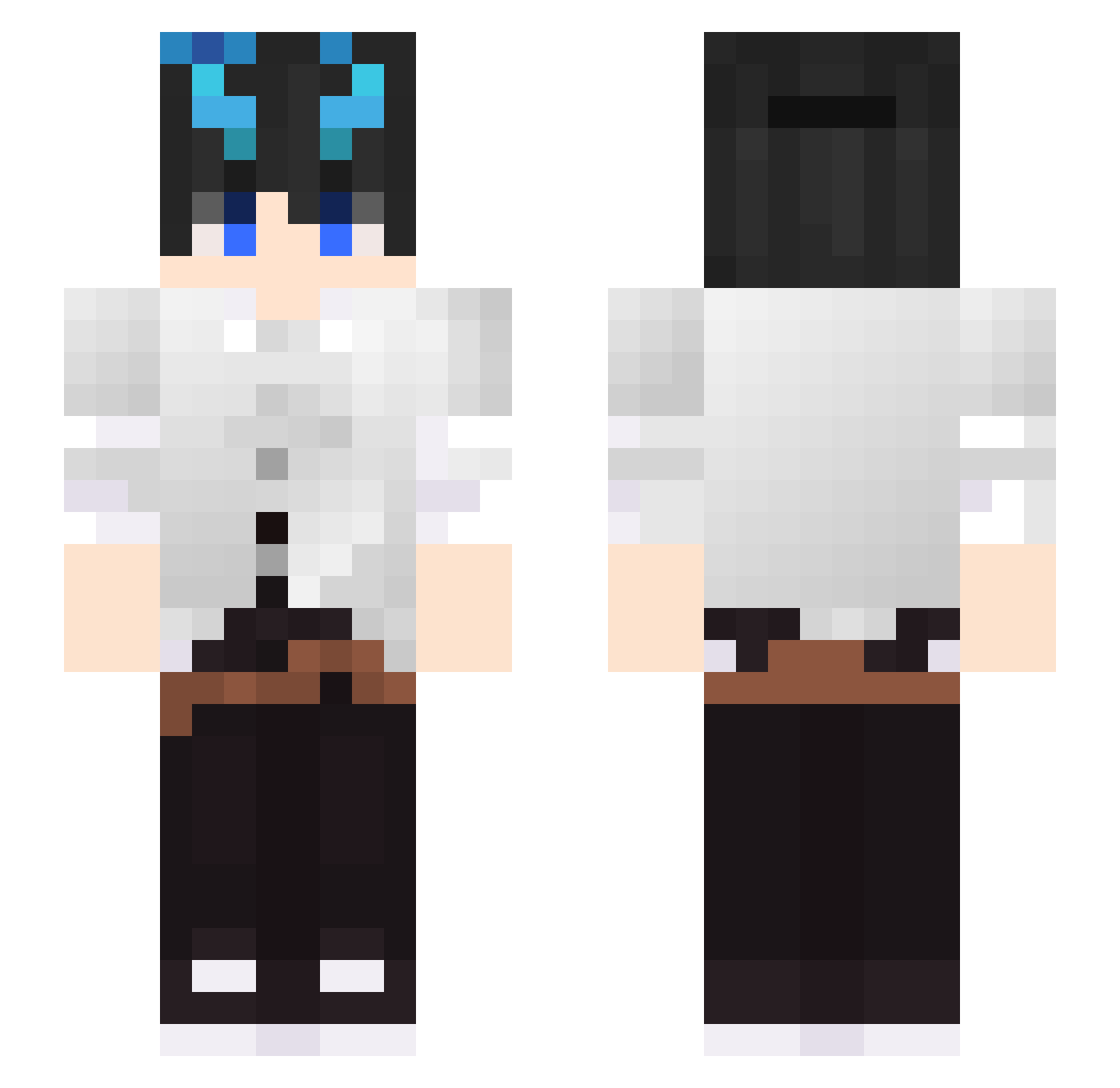TashinoX Minecraft skin, front and back view
