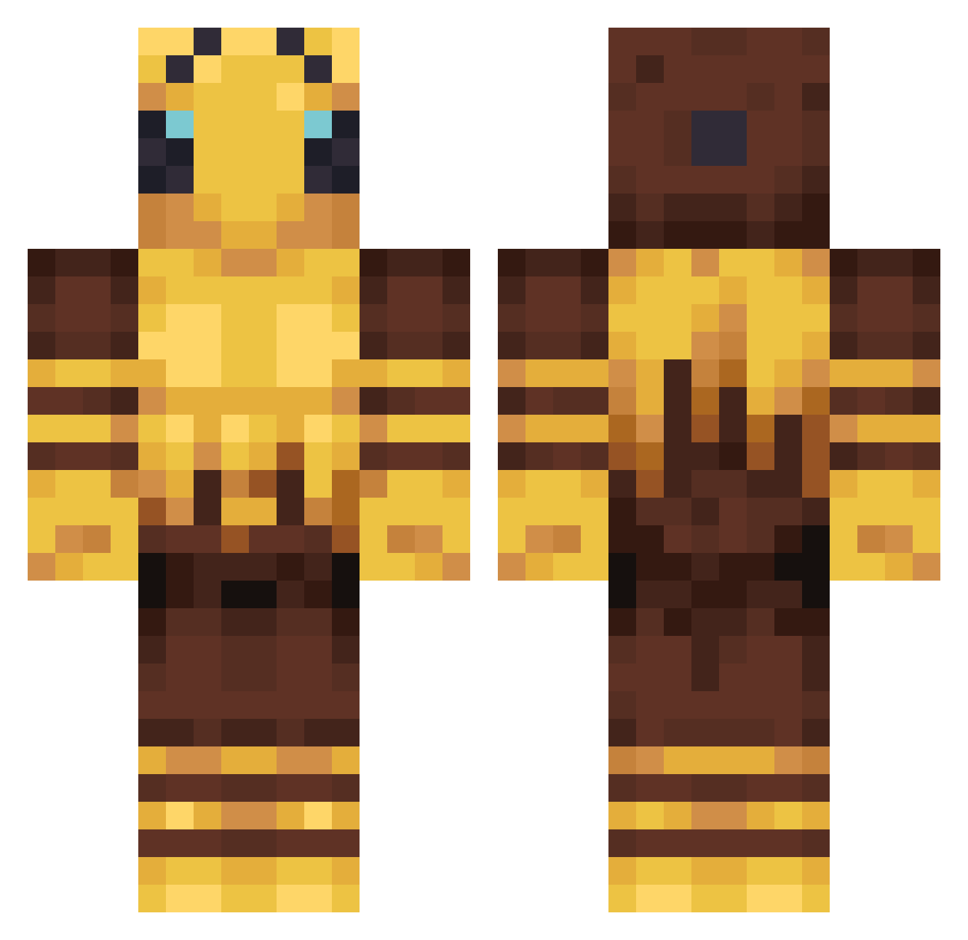 UranioBeast Minecraft skin, front and back view