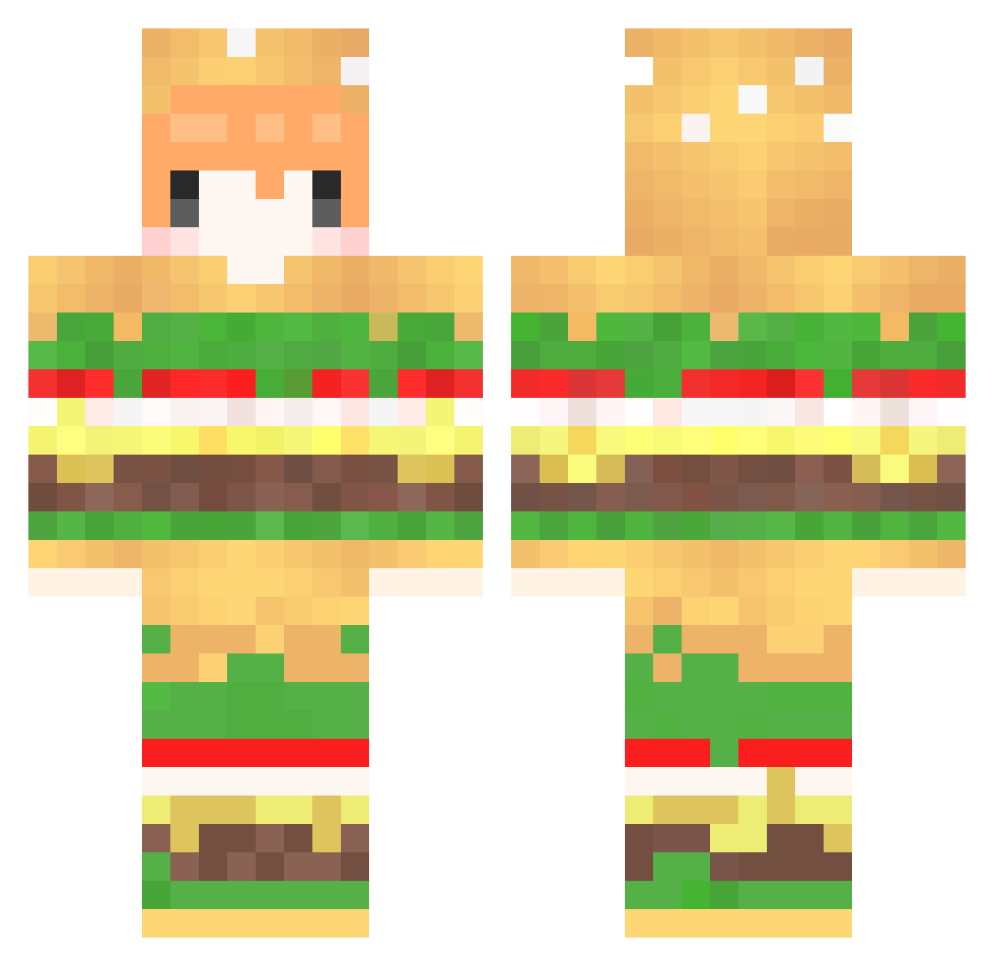 Yakhumm Minecraft skin, front and back view