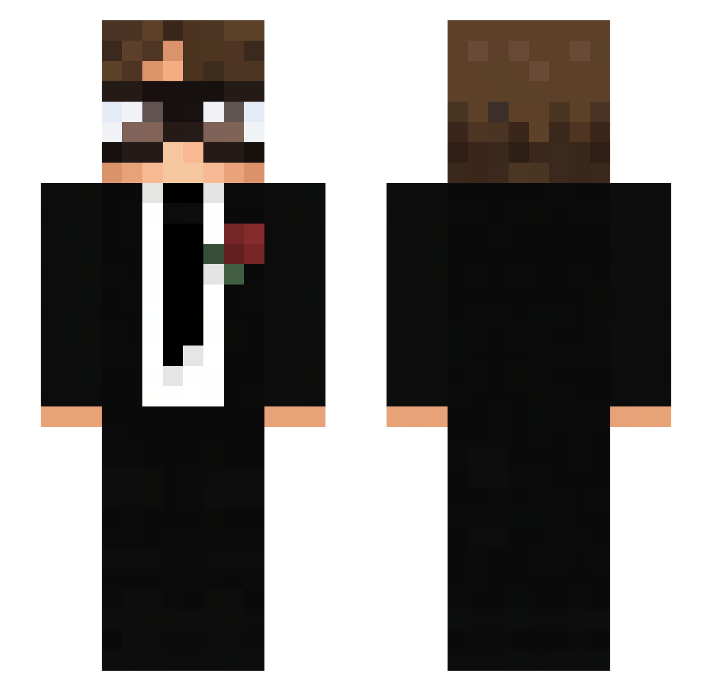 Linn222 Minecraft skin, front and back view