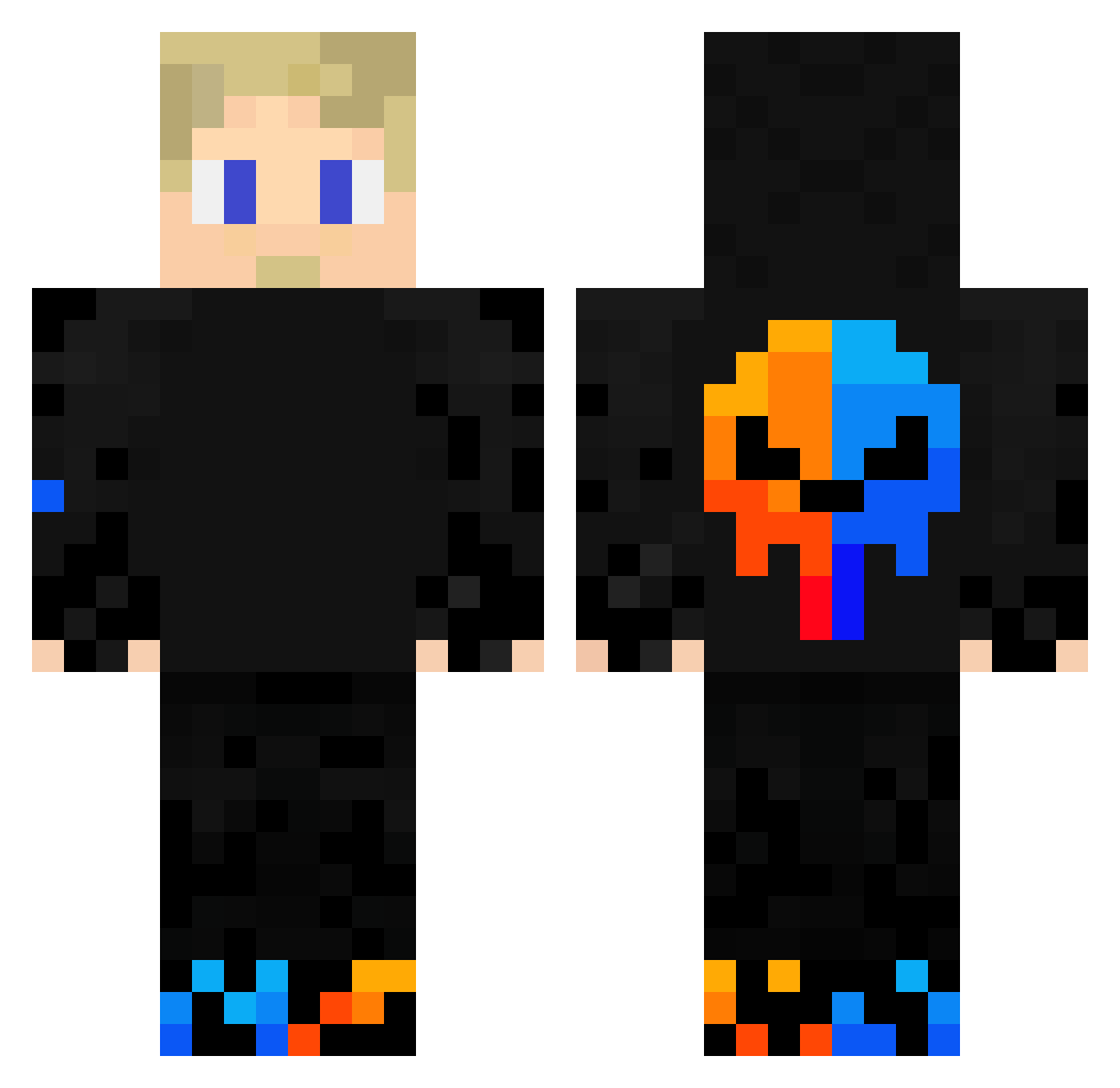 Straightforward Minecraft skin, front and back view