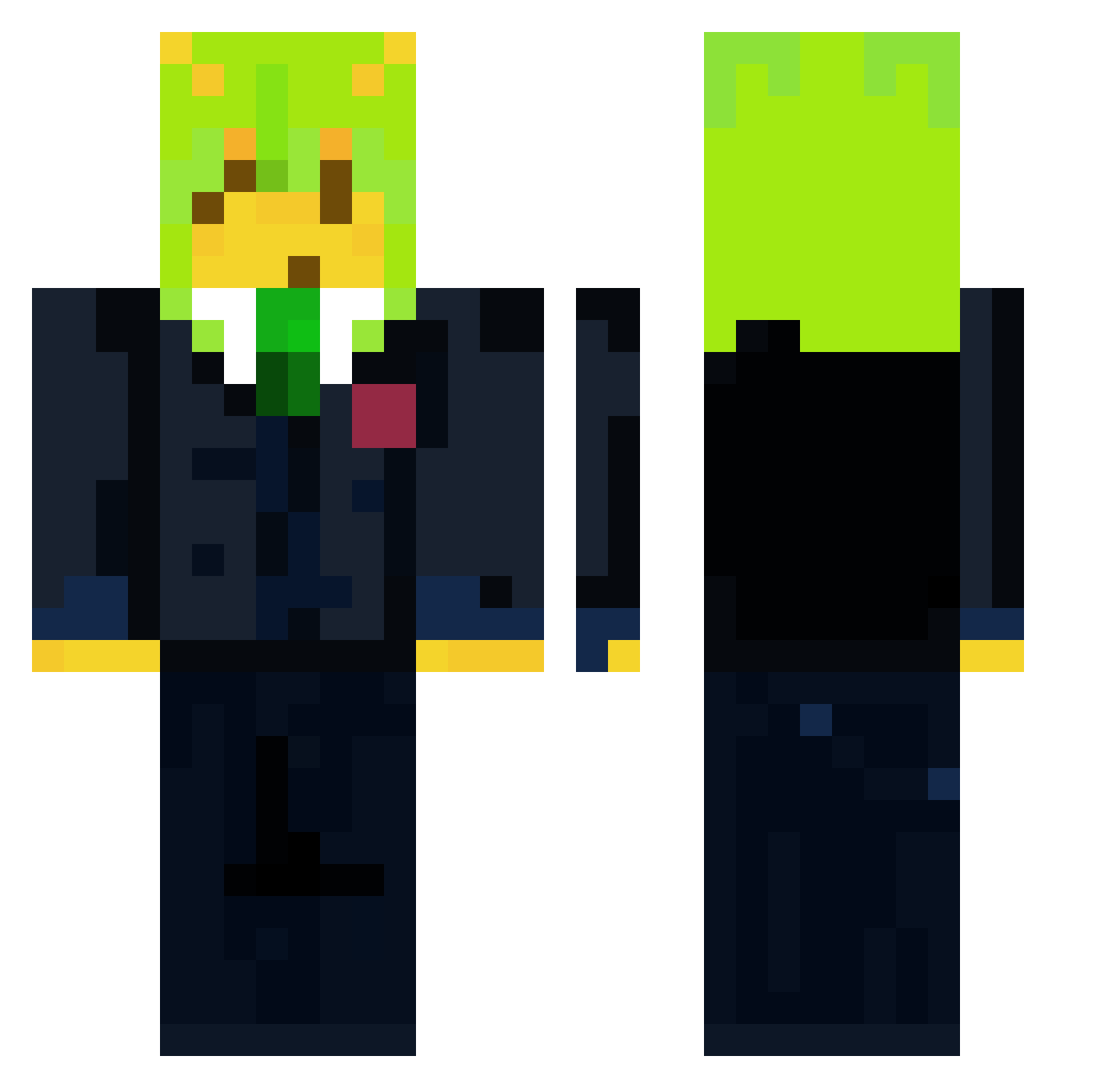 zapolskj Minecraft skin, front and back view