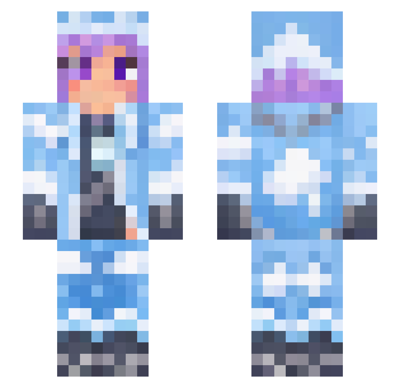 SwordSeigneur Minecraft skin, front and back view