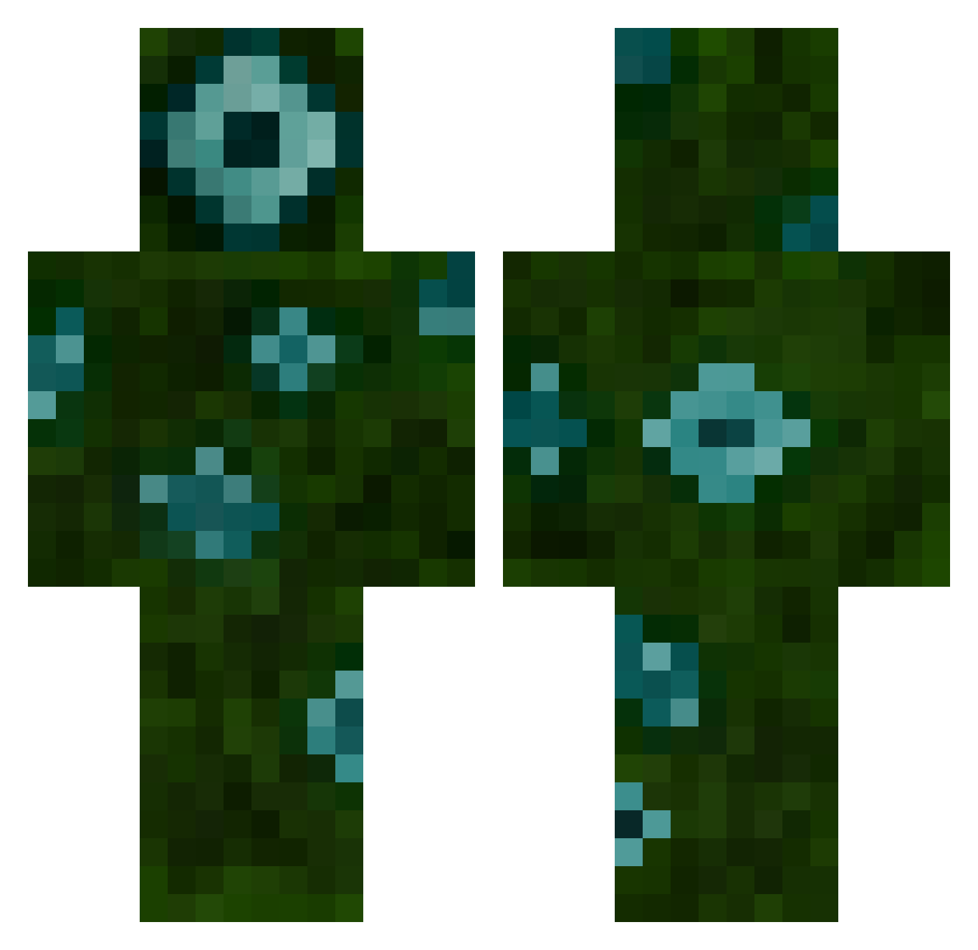 Netby Minecraft skin, front and back view