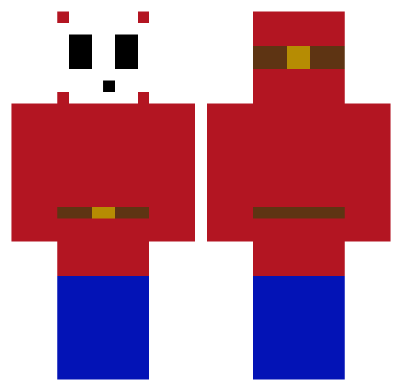 Kabbaj Minecraft skin, front and back view
