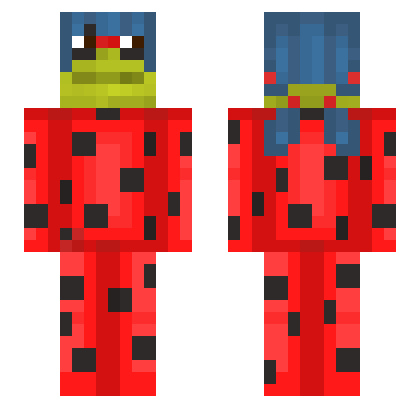 EBUBus Minecraft skin, front and back view